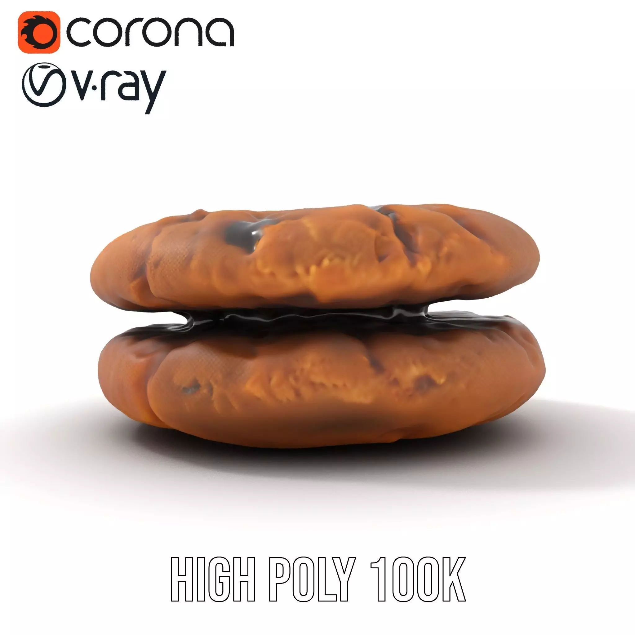 Chocolate Chip Cookie model pack Low-poly 3D model_29