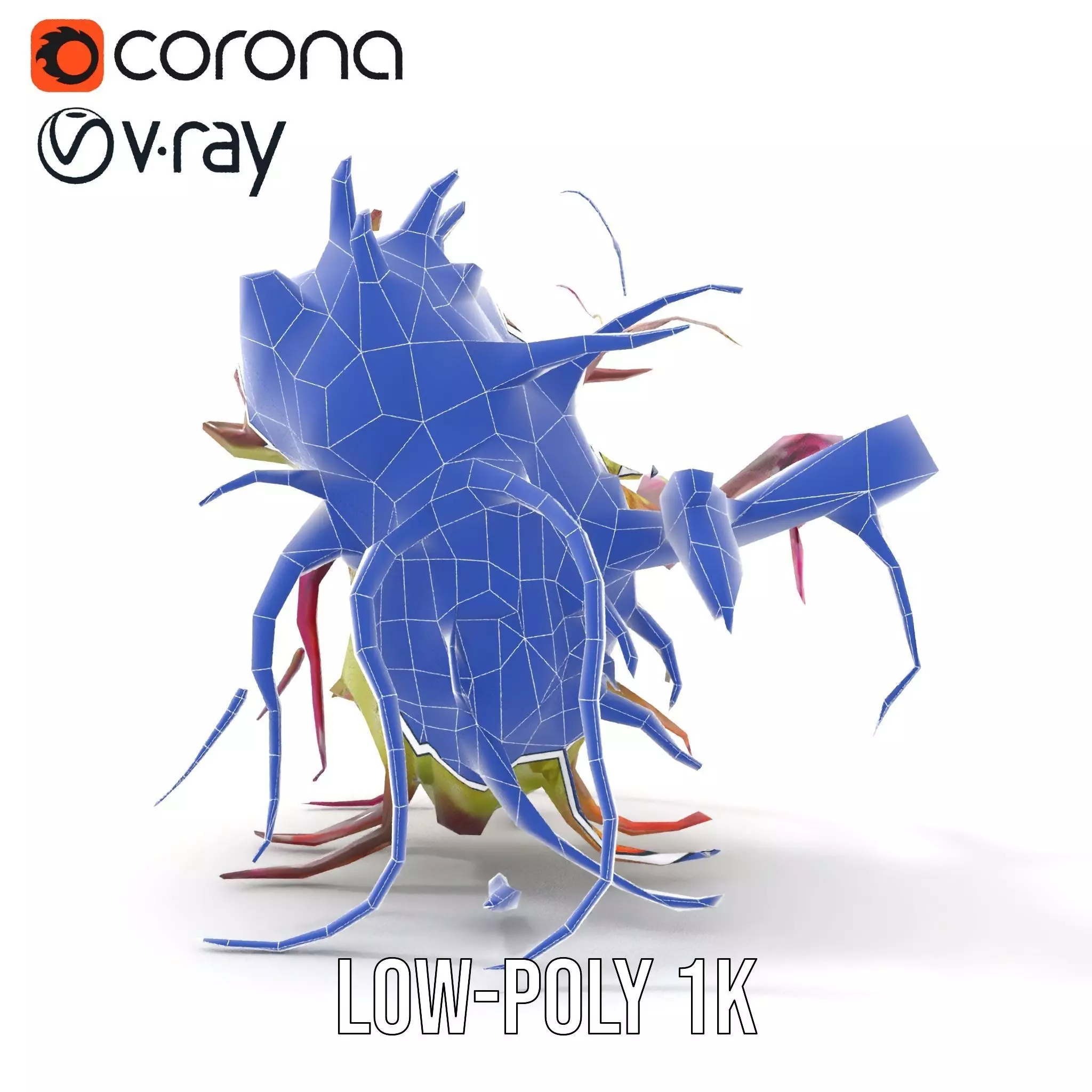 Alien Flora Burst model pack Low-poly 3D model_31