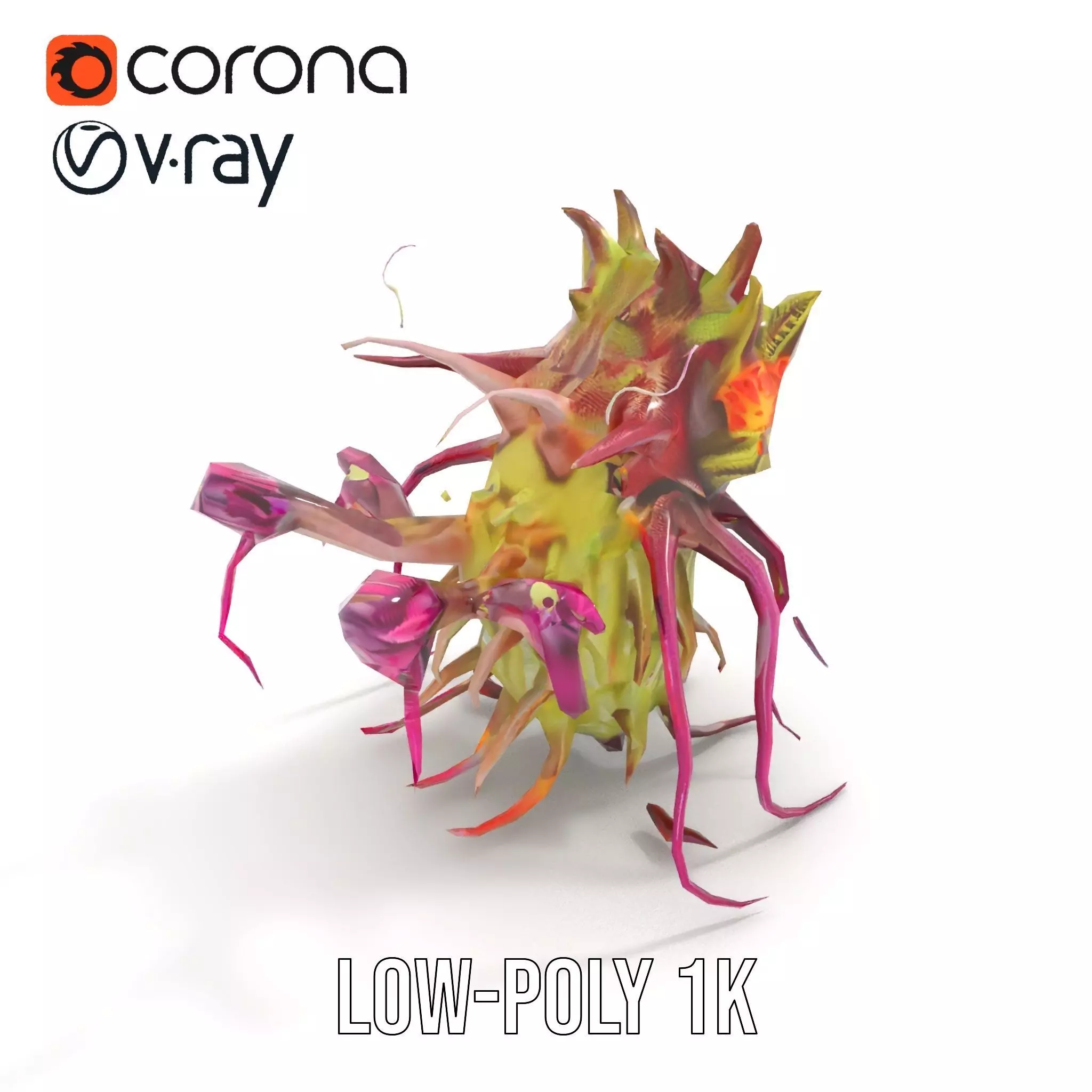 Alien Flora Burst model pack Low-poly 3D model_10