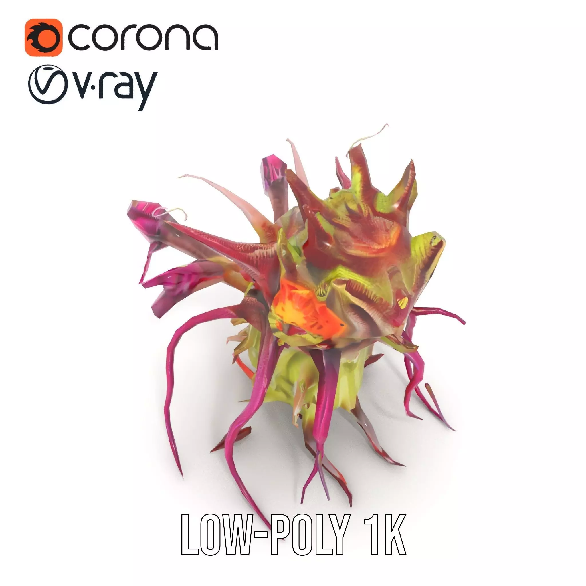 Alien Flora Burst model pack Low-poly 3D model_20