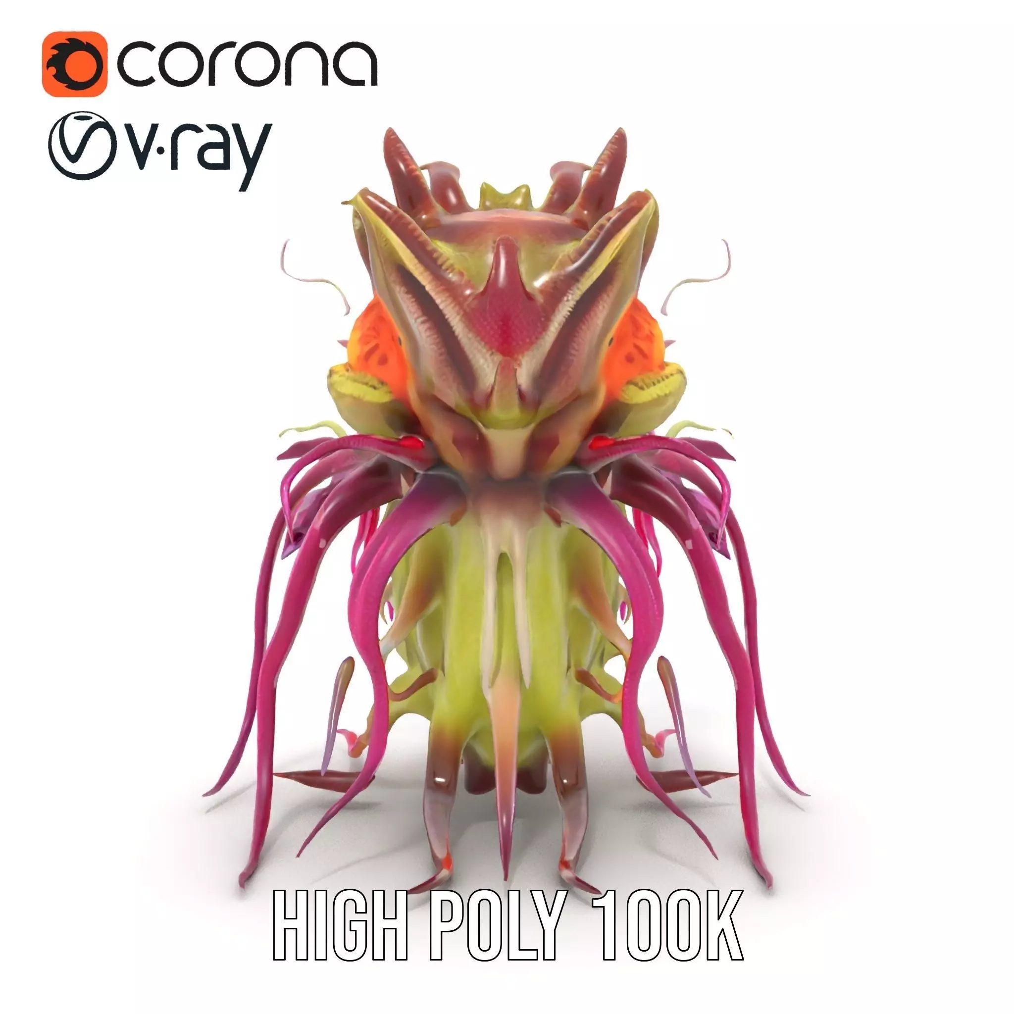 Alien Flora Burst model pack Low-poly 3D model_21