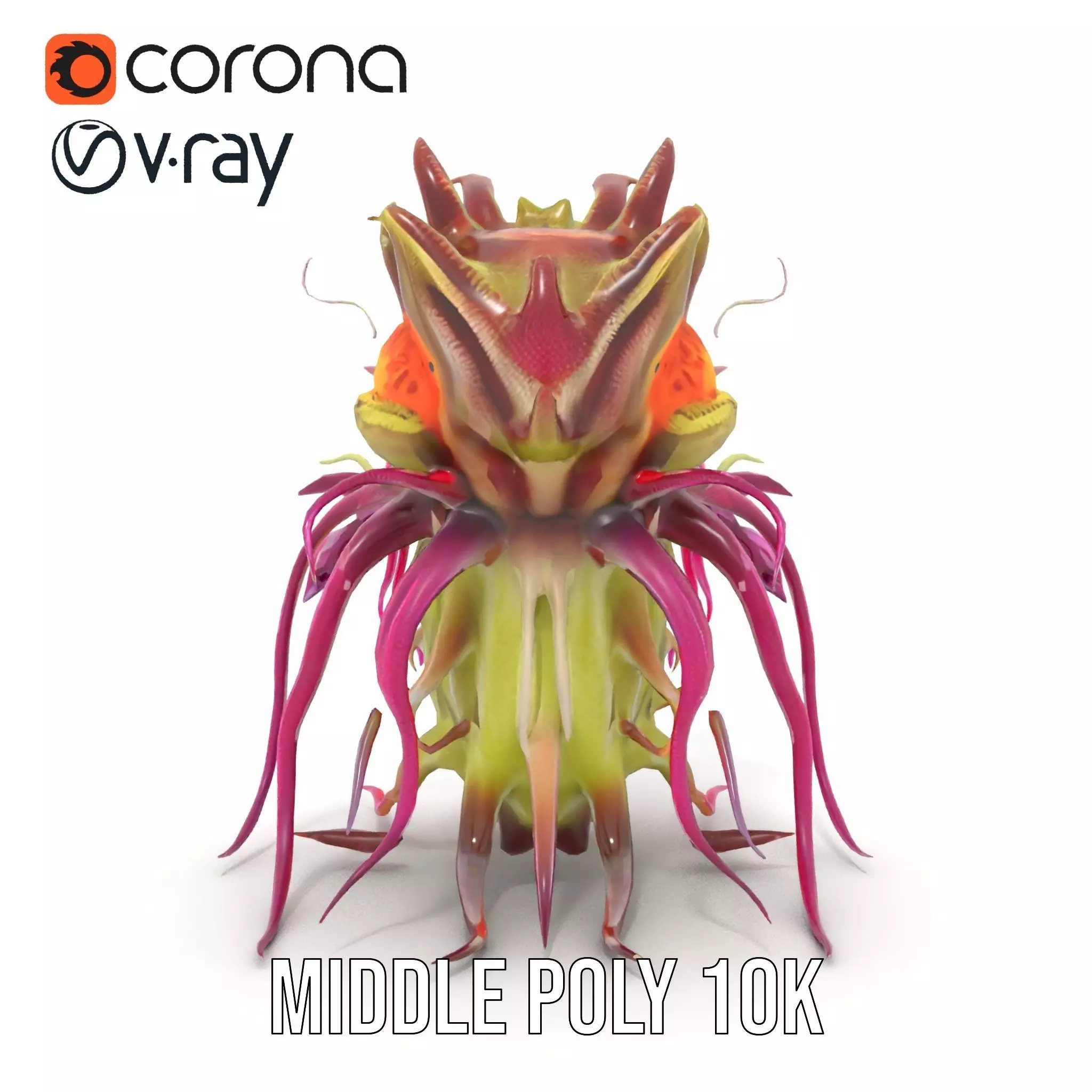 Alien Flora Burst model pack Low-poly 3D model_12