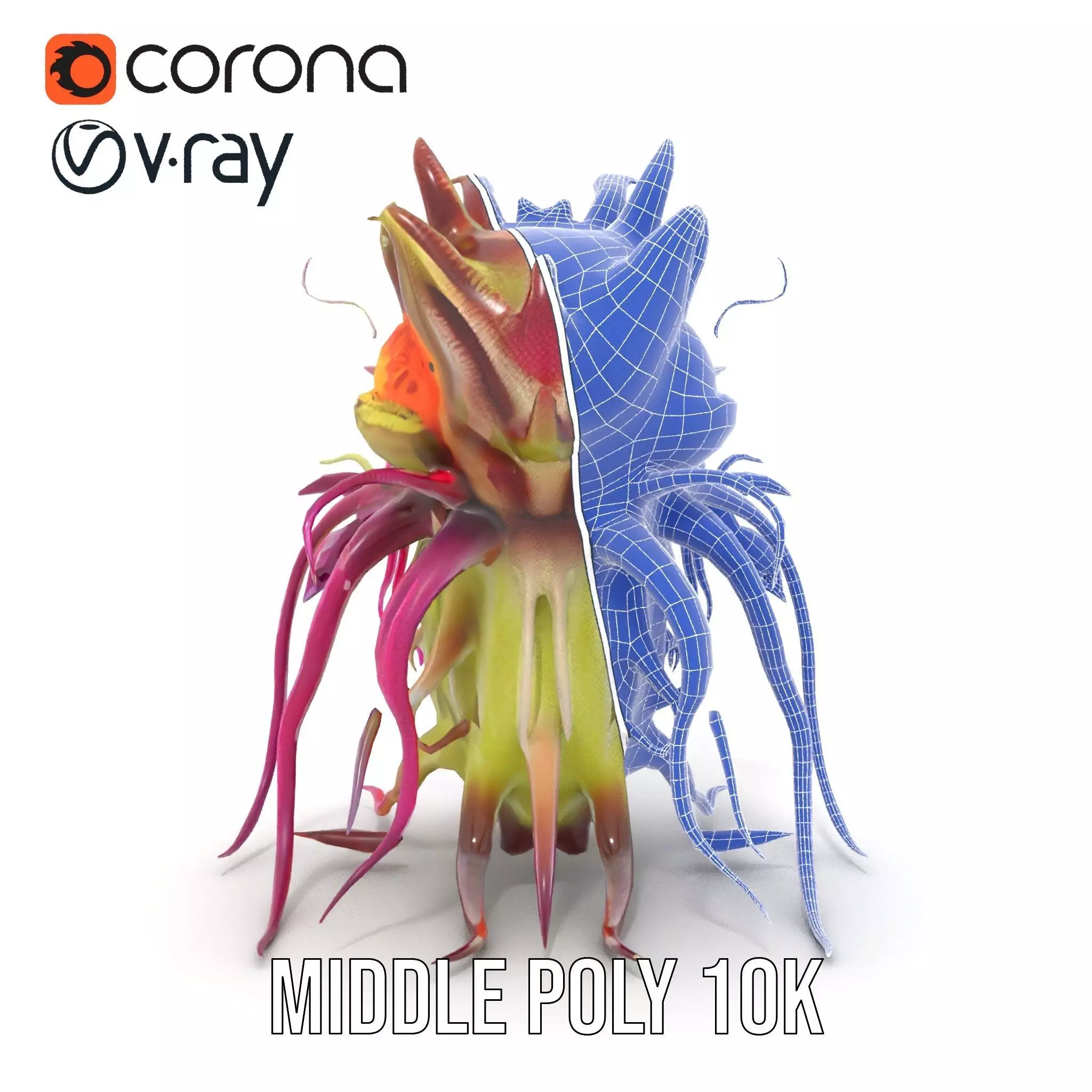 Alien Flora Burst model pack Low-poly 3D model_30