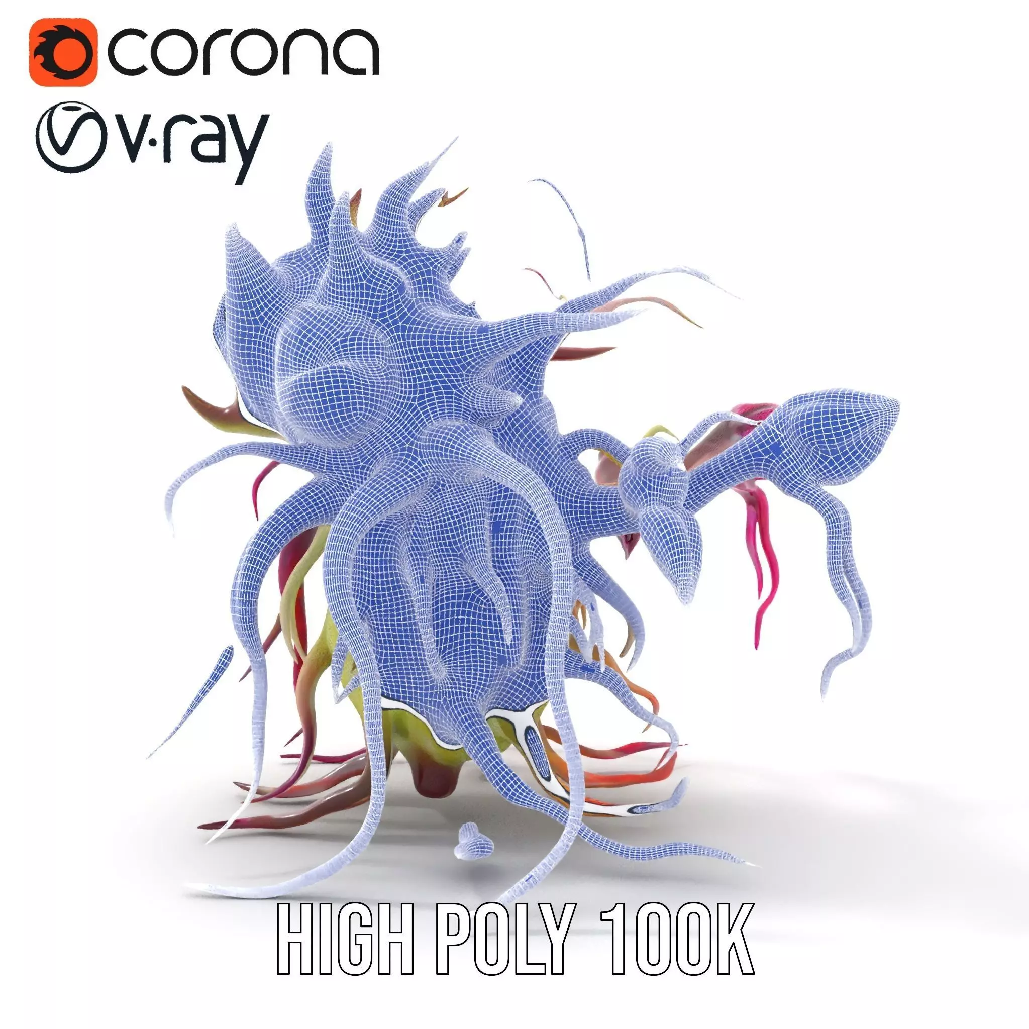 Alien Flora Burst model pack Low-poly 3D model_34