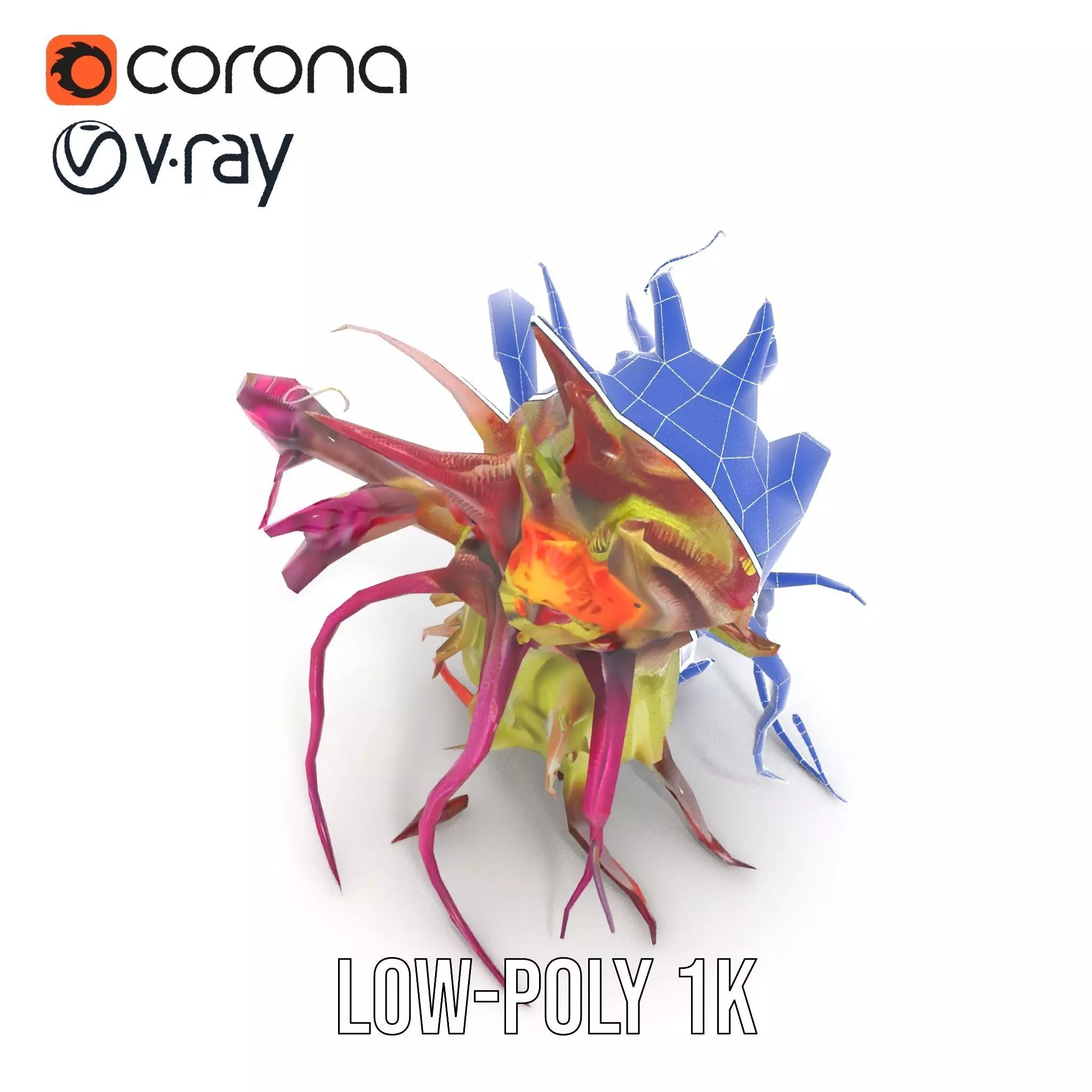 Alien Flora Burst model pack Low-poly 3D model_26