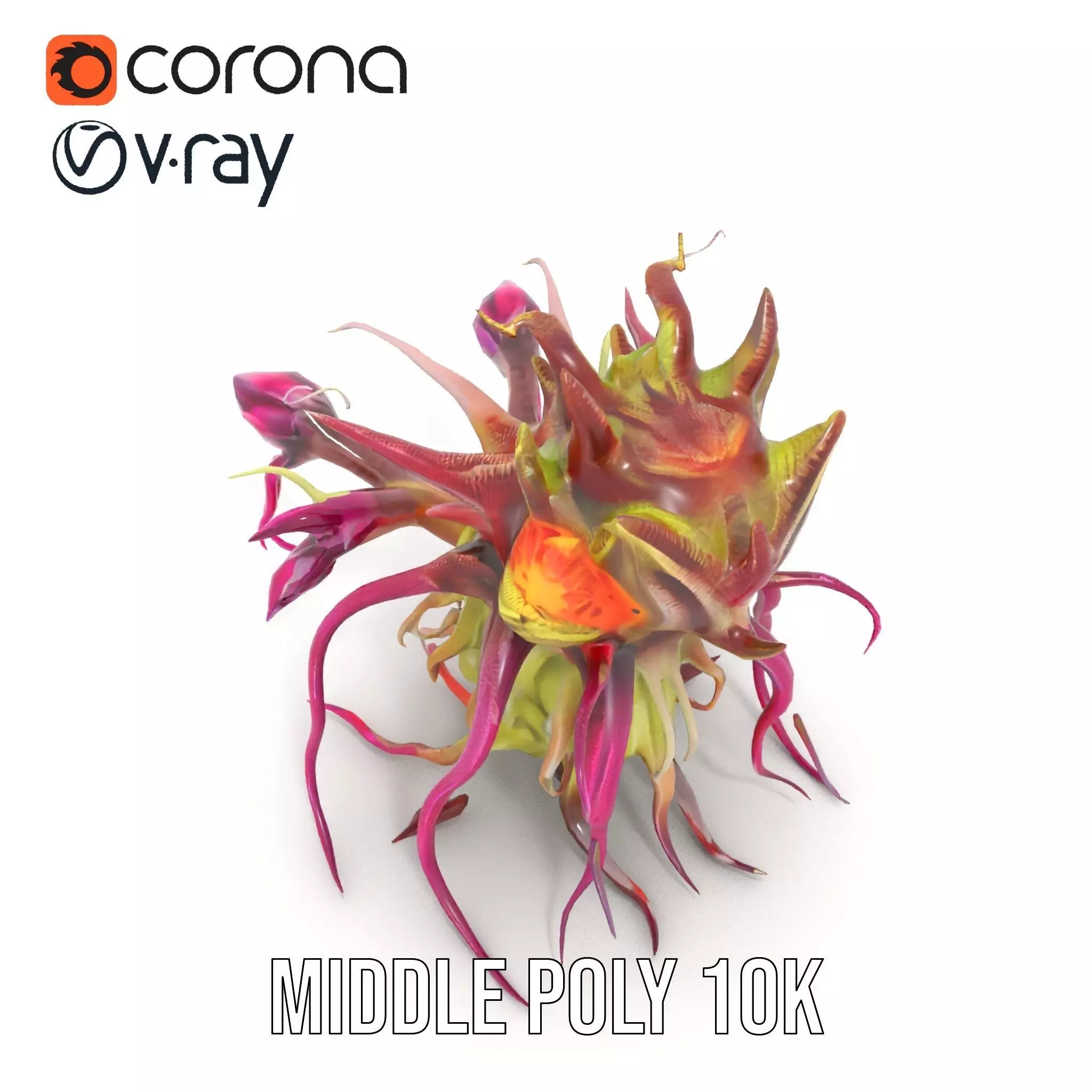 Alien Flora Burst model pack Low-poly 3D model_19