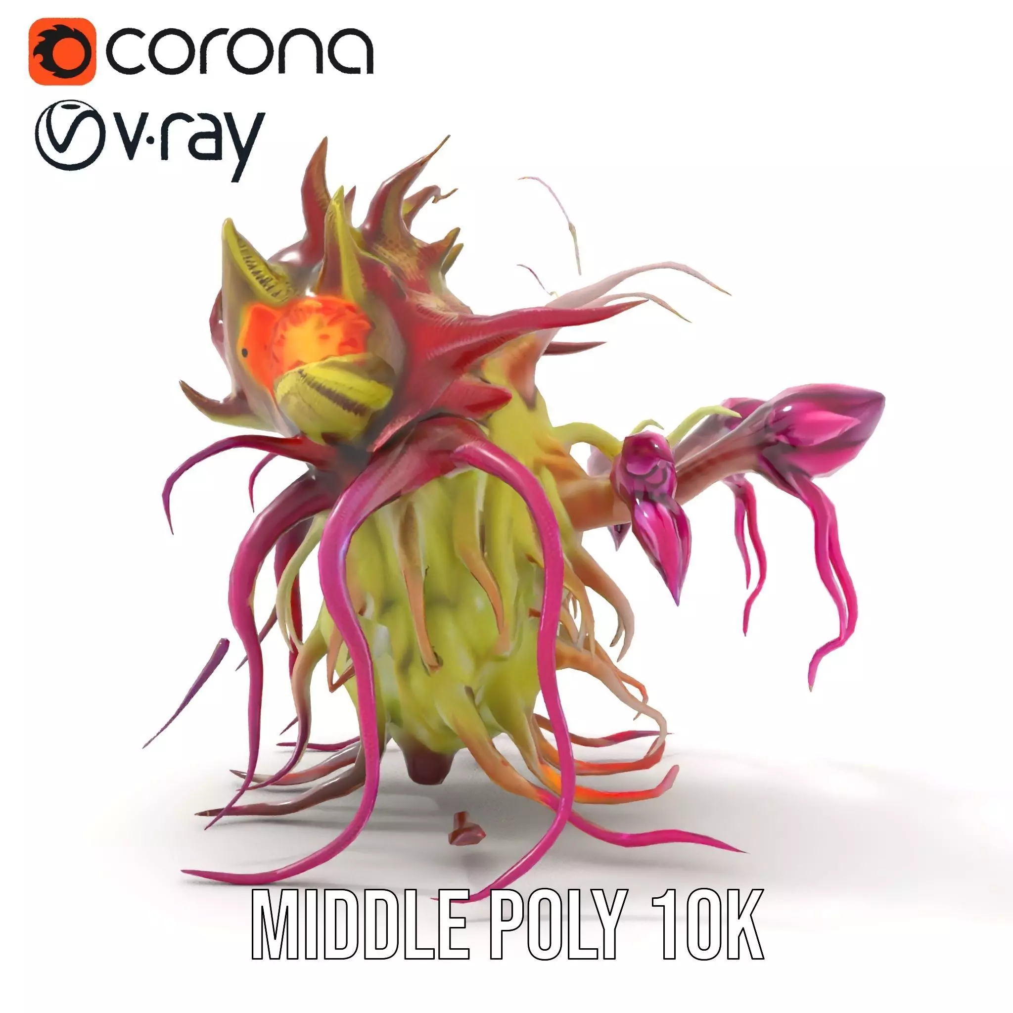 Alien Flora Burst model pack Low-poly 3D model_14