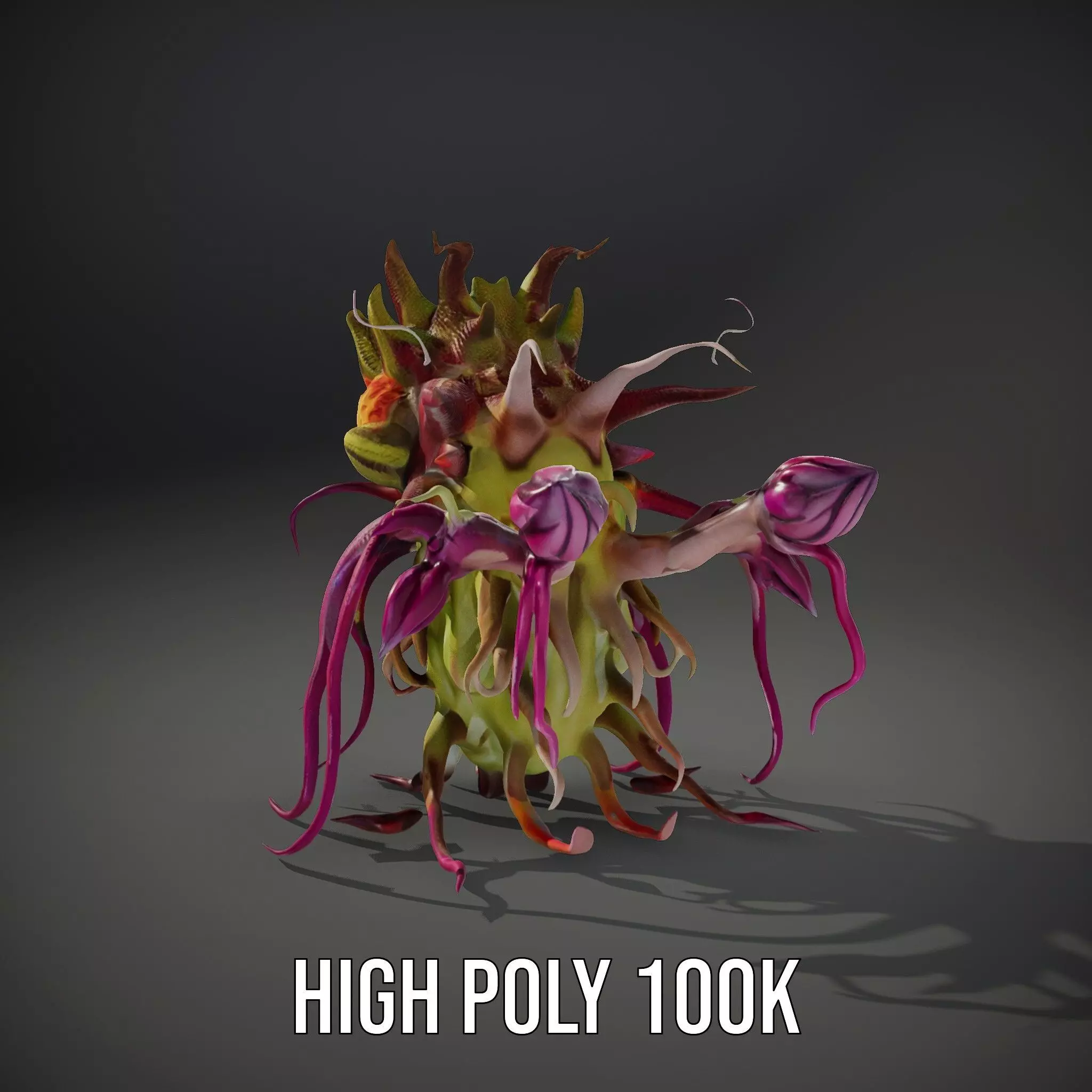 Alien Flora Burst model pack Low-poly 3D model_9
