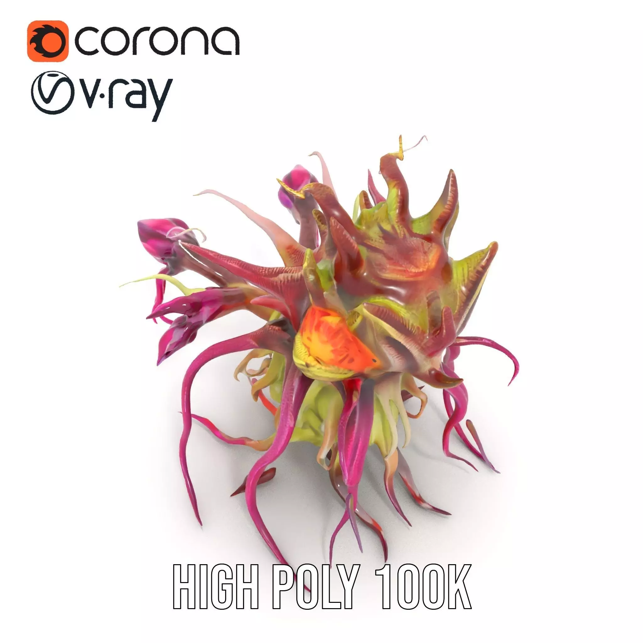 Alien Flora Burst model pack Low-poly 3D model_24