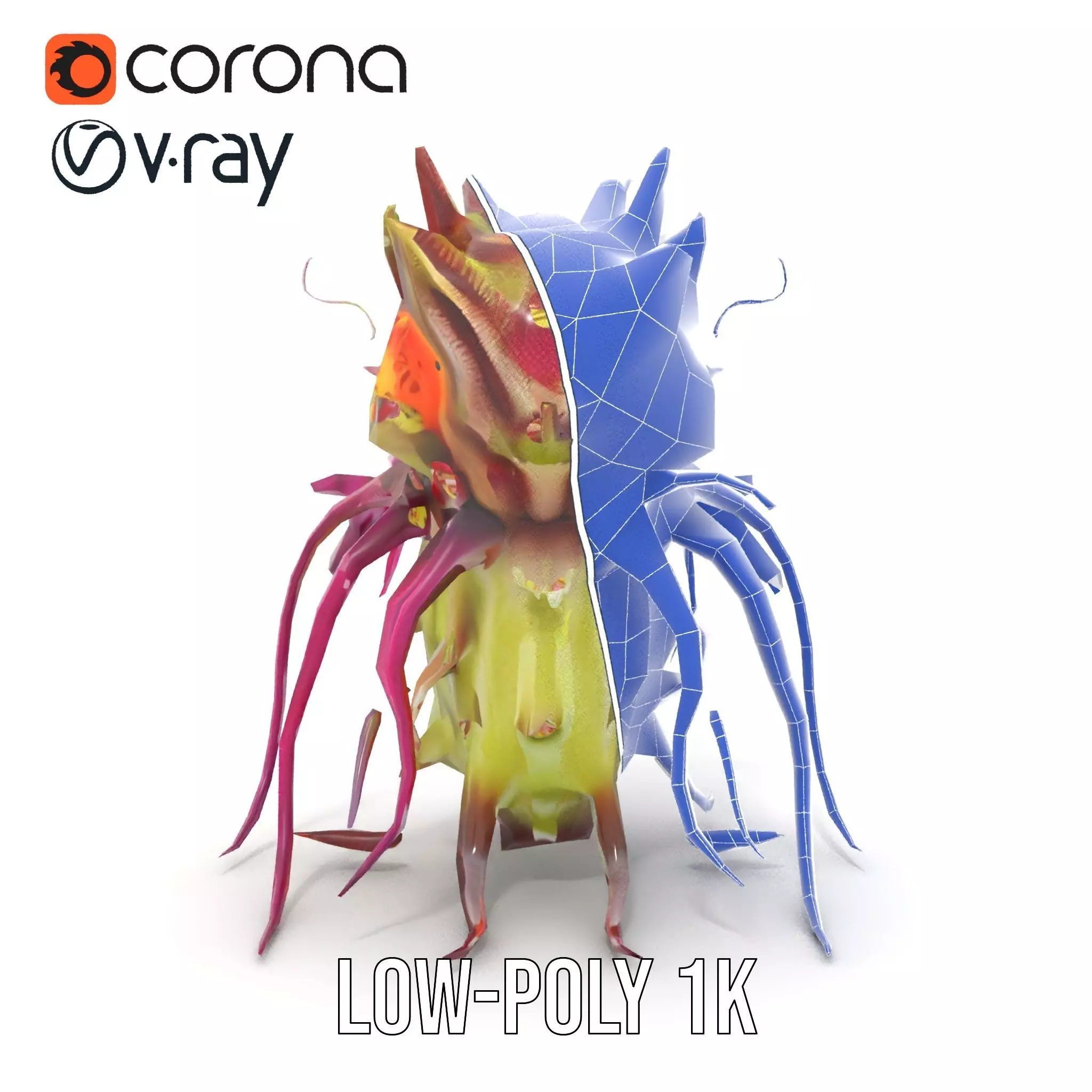 Alien Flora Burst model pack Low-poly 3D model_28