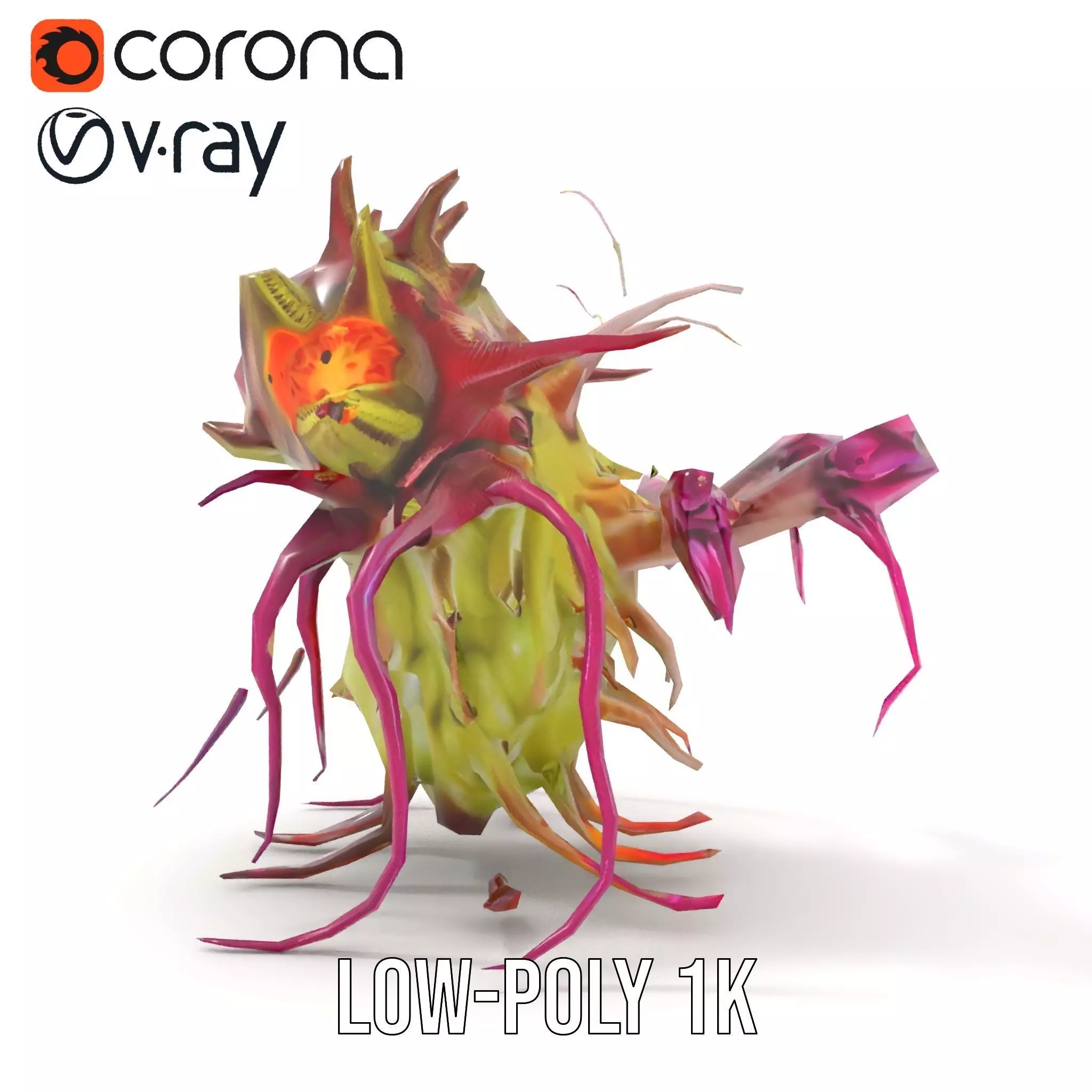 Alien Flora Burst model pack Low-poly 3D model_13