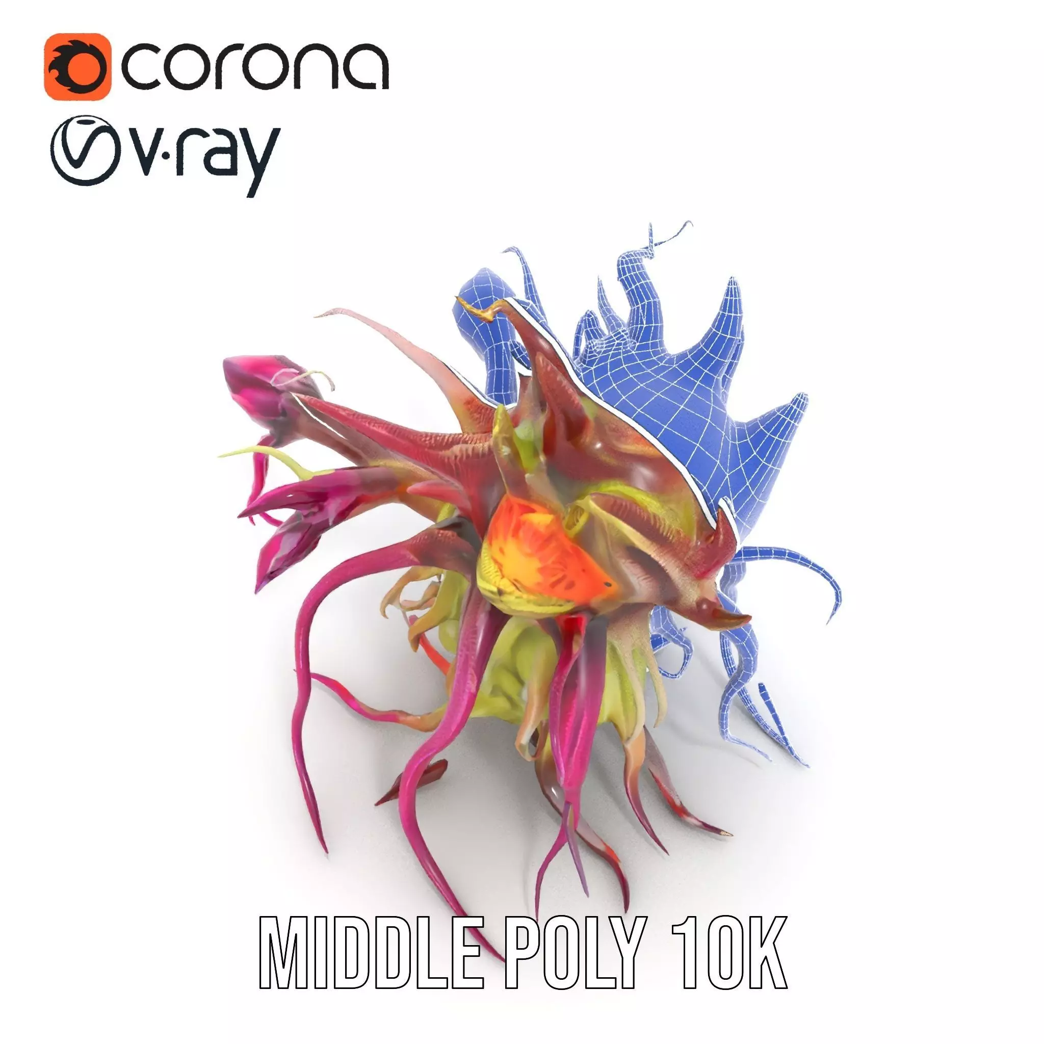 Alien Flora Burst model pack Low-poly 3D model_25