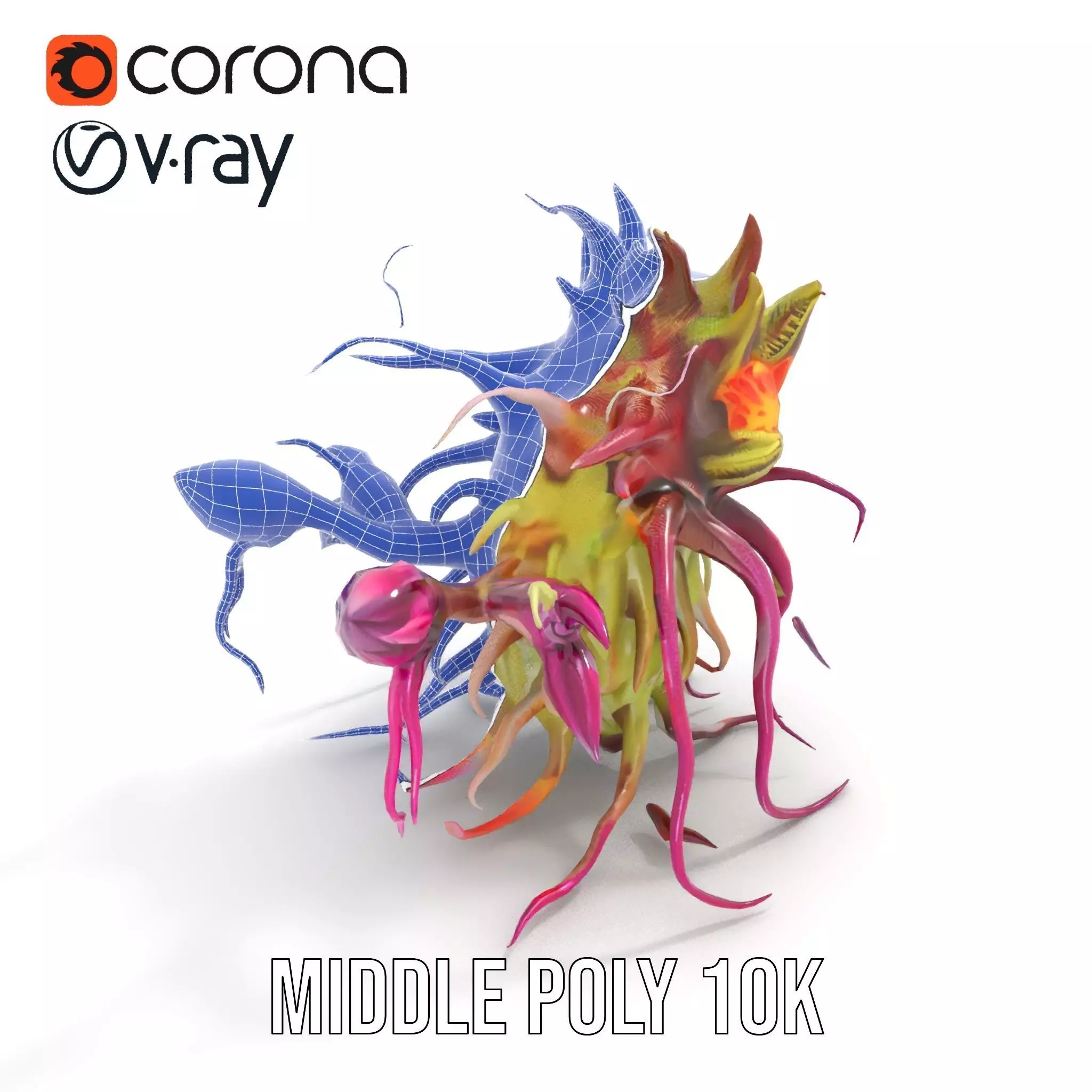 Alien Flora Burst model pack Low-poly 3D model_27