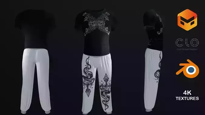 compression t-shirt and baggy joggers