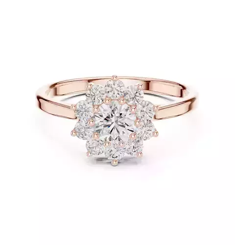 Round Cut Halo Diamond Engagement Wedding Ring 3DM STL Video