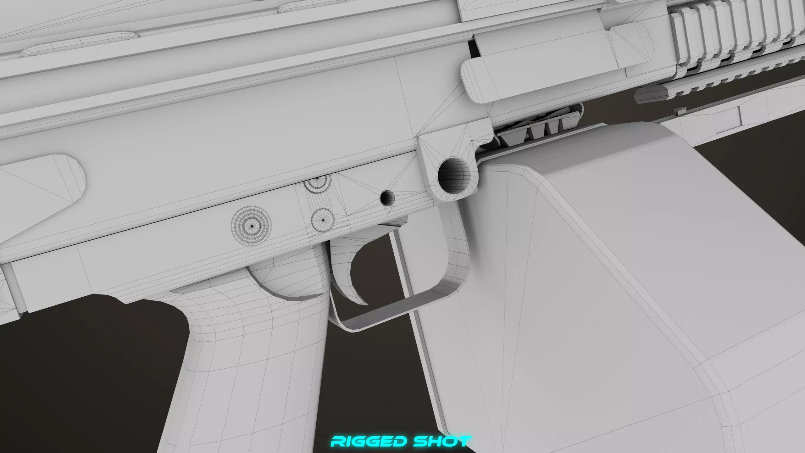 Machine Gun Sandal and Black Ammo Box All PBR Textures Low-poly 3D model_39