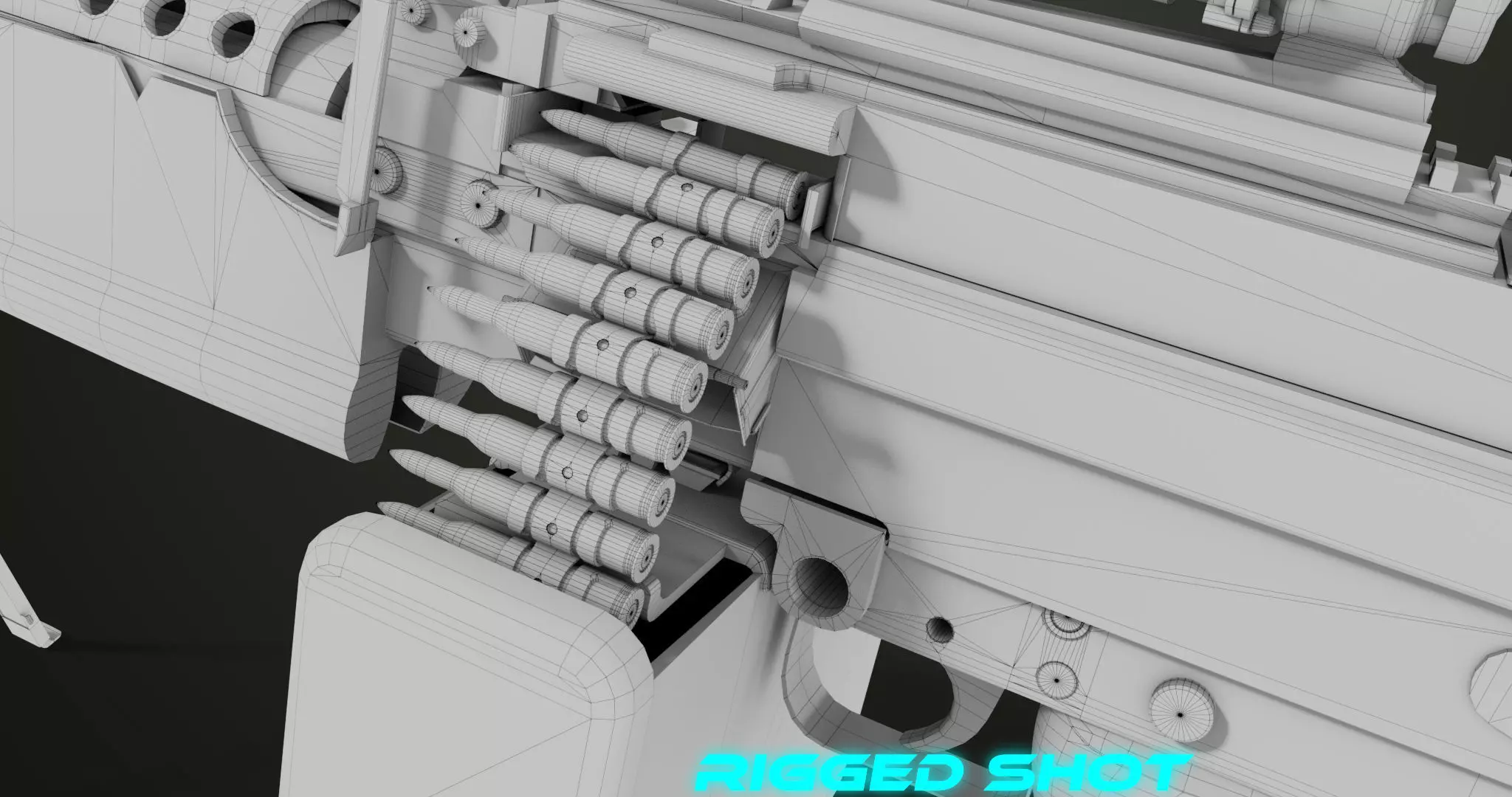 Machine Gun Sandal and Black Ammo Box All PBR Textures Low-poly 3D model_74