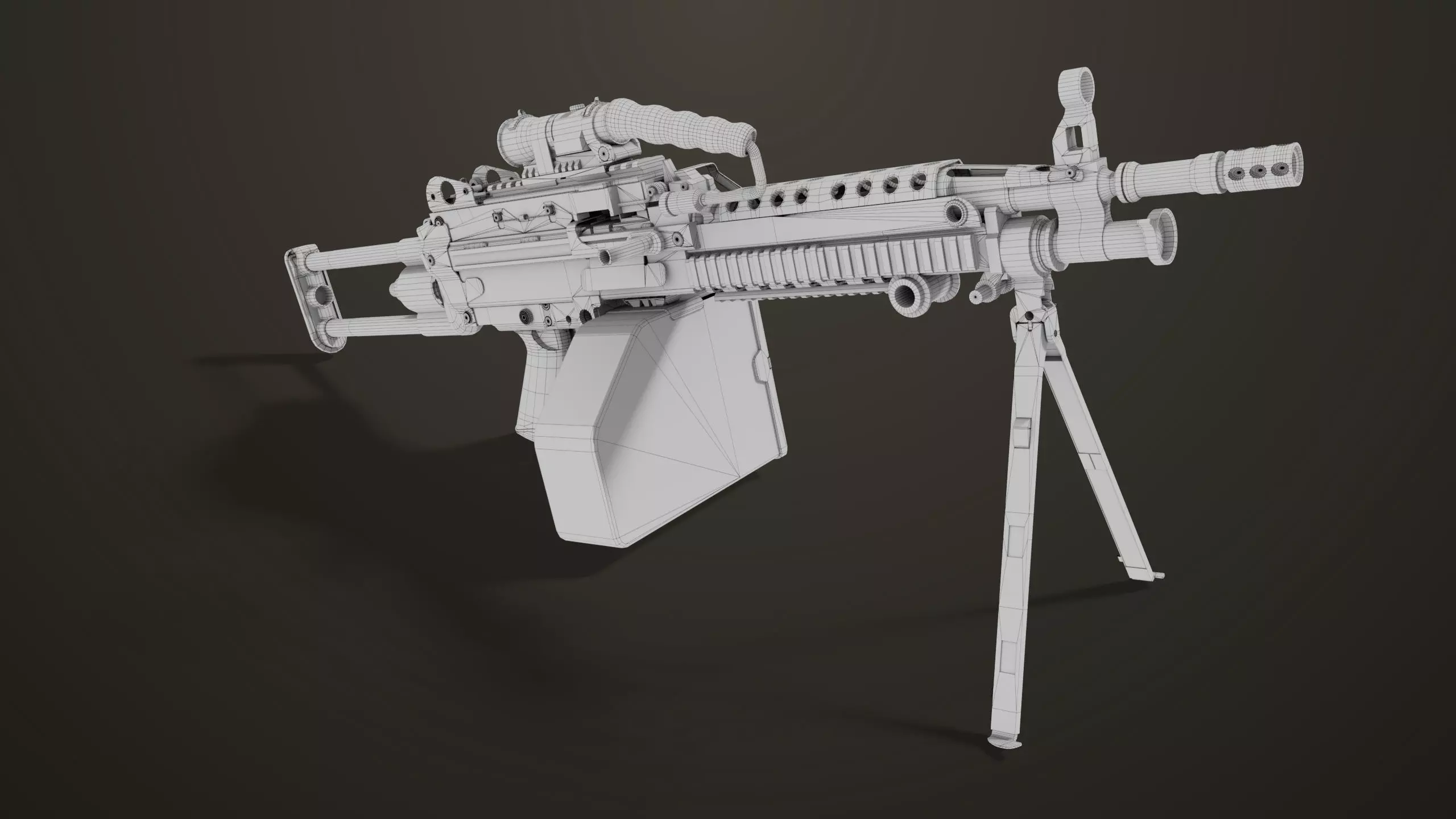 Machine Gun Sandal and Black Ammo Box All PBR Textures Low-poly 3D model_31