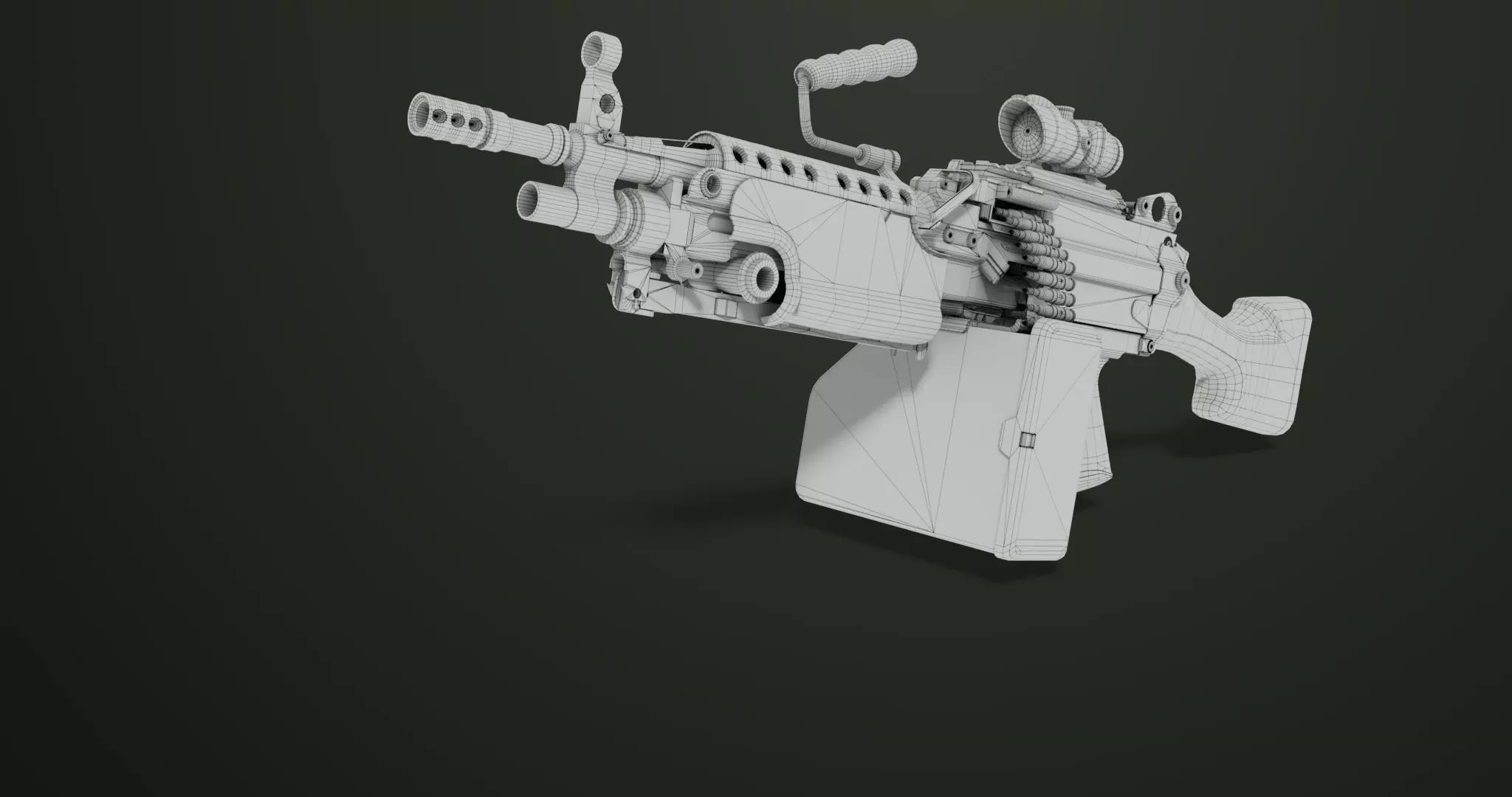 Machine Gun Sandal and Black Ammo Box All PBR Textures Low-poly 3D model_67