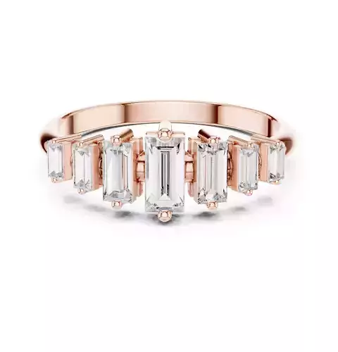 Seven Baguette Diamond Engagement Wedding Band 3DM STL Video 3D print model