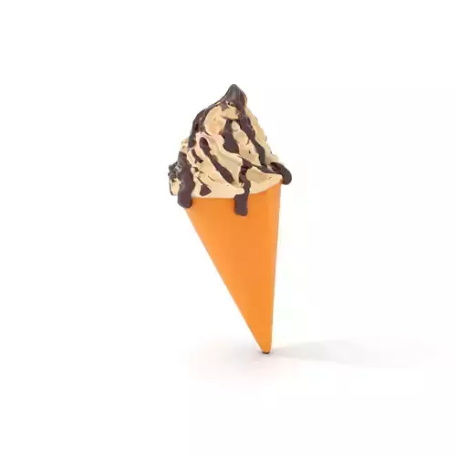 Chocolate Drizzle Ice Cream Cone model pack Low-poly 3D model