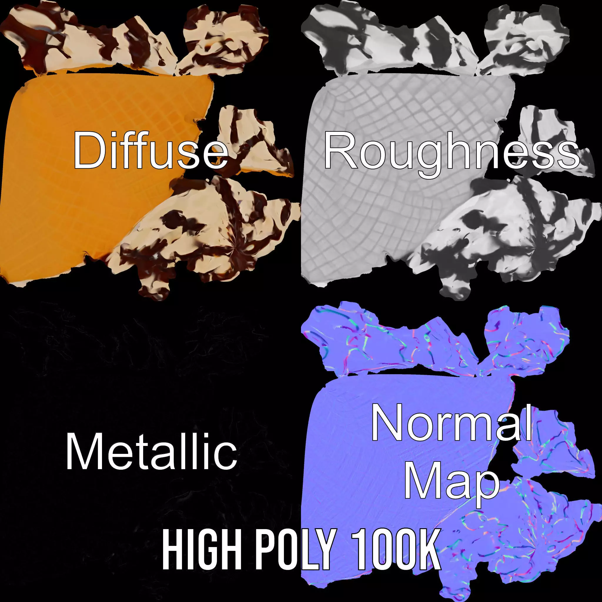 Chocolate Drizzle Ice Cream Cone model pack Low-poly 3D model_4