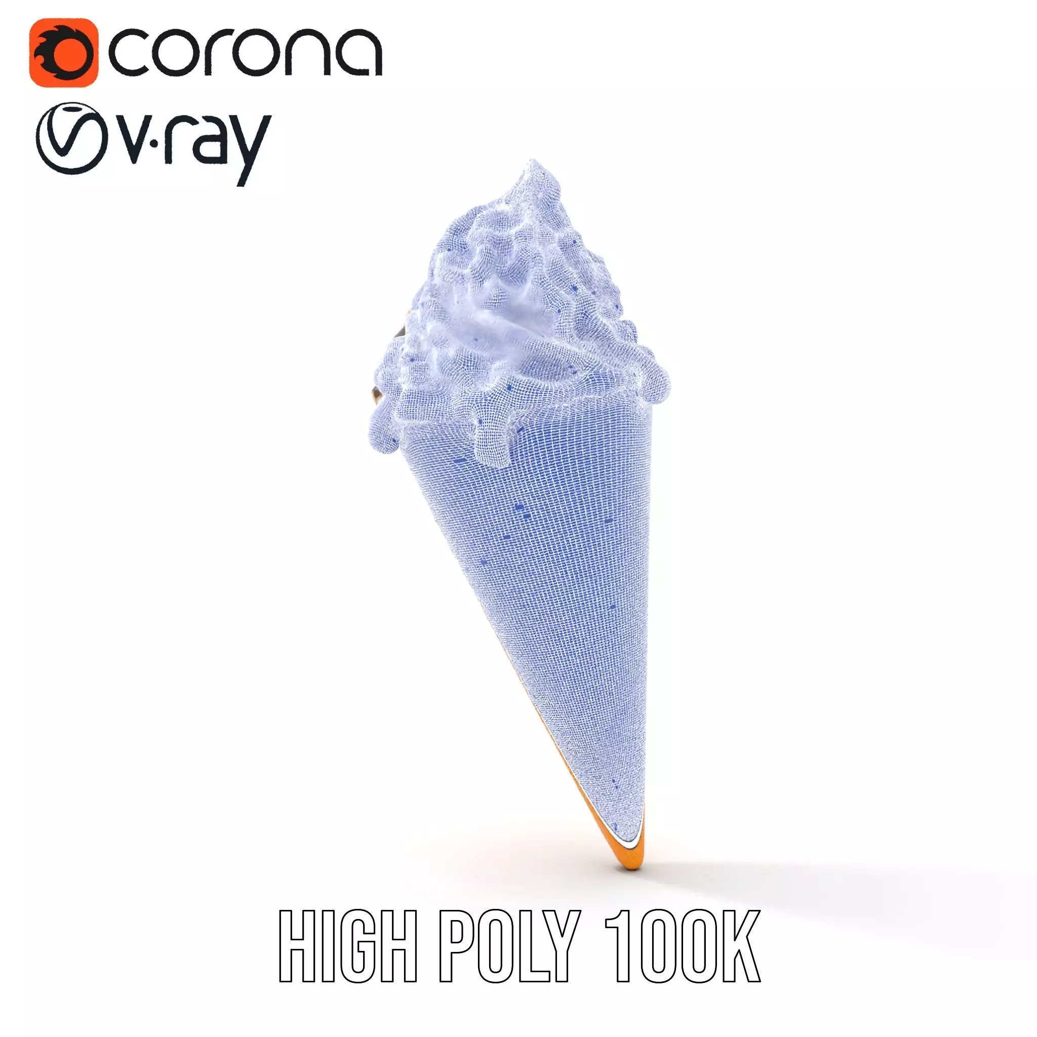 Chocolate Drizzle Ice Cream Cone model pack Low-poly 3D model_27