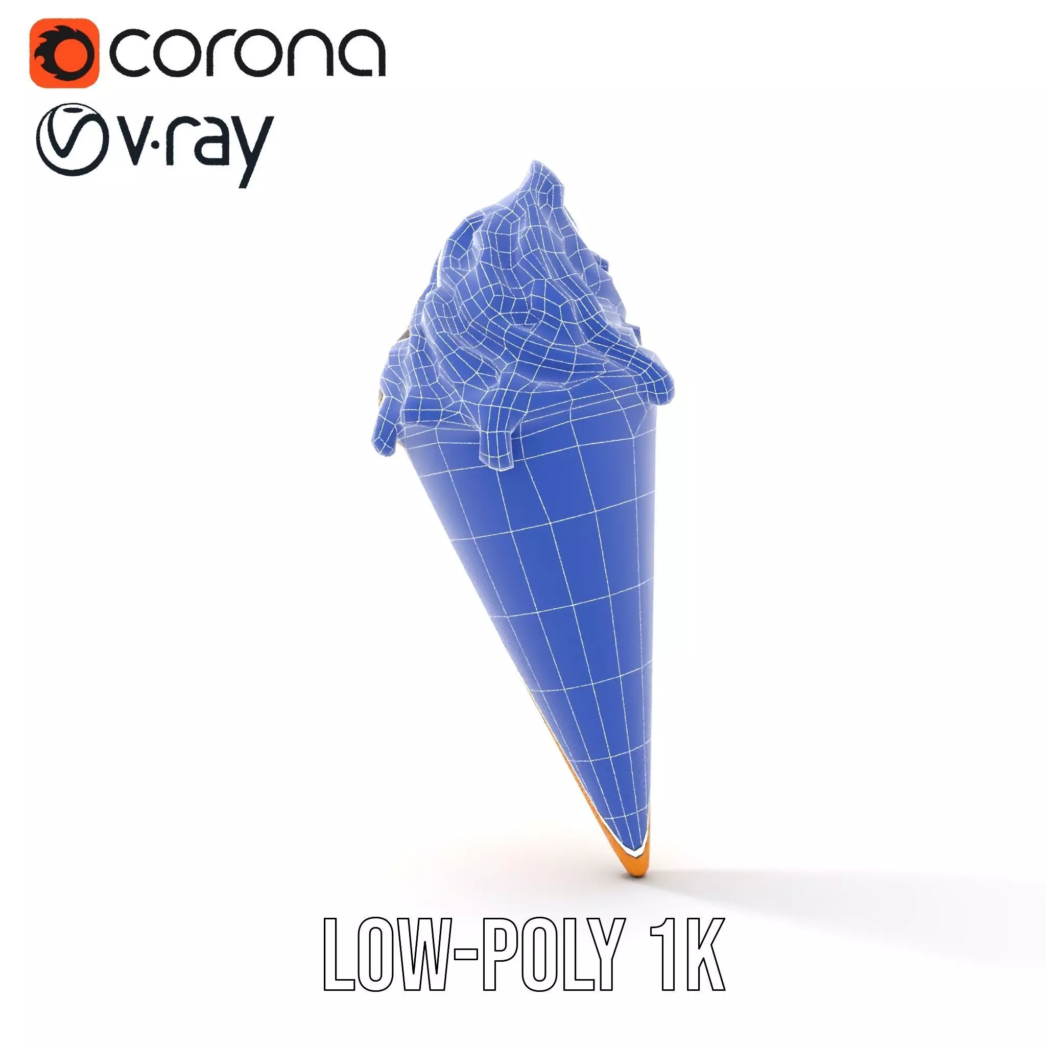 Chocolate Drizzle Ice Cream Cone model pack Low-poly 3D model_23