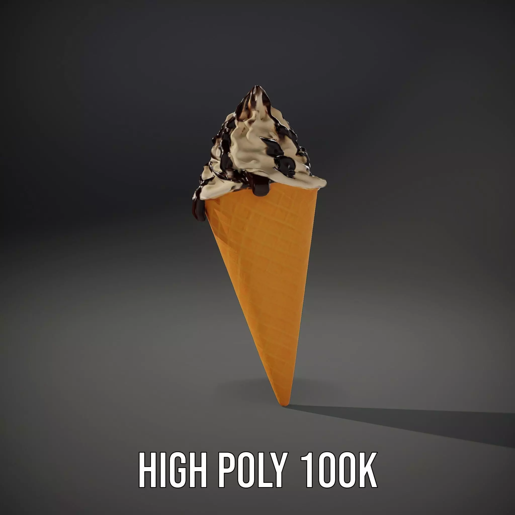 Chocolate Drizzle Ice Cream Cone model pack Low-poly 3D model_11