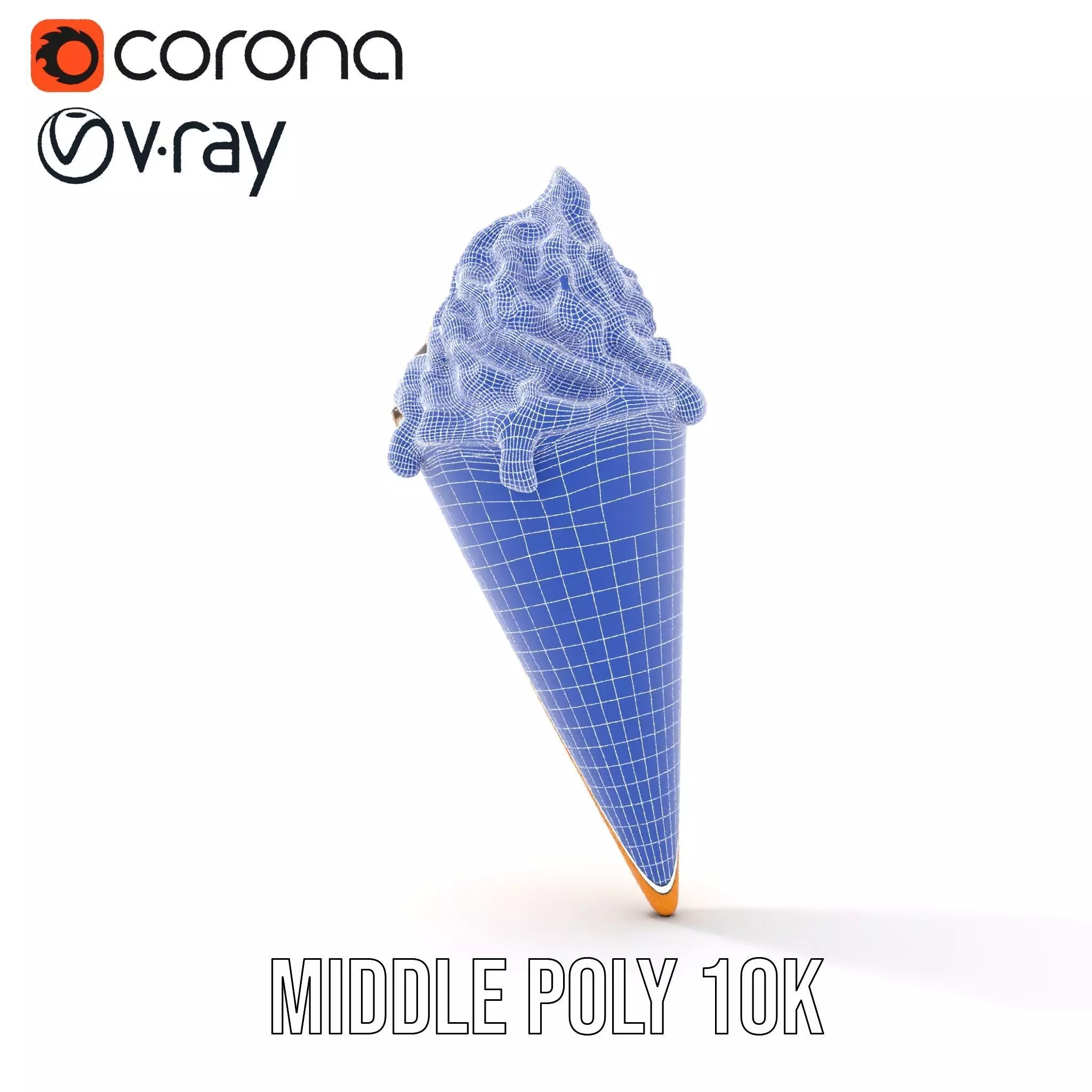 Chocolate Drizzle Ice Cream Cone model pack Low-poly 3D model_31