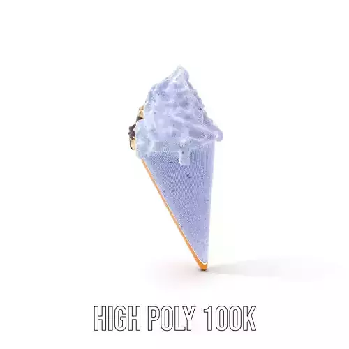 Chocolate Drizzle Ice Cream Cone model pack Low-poly 3D model 4