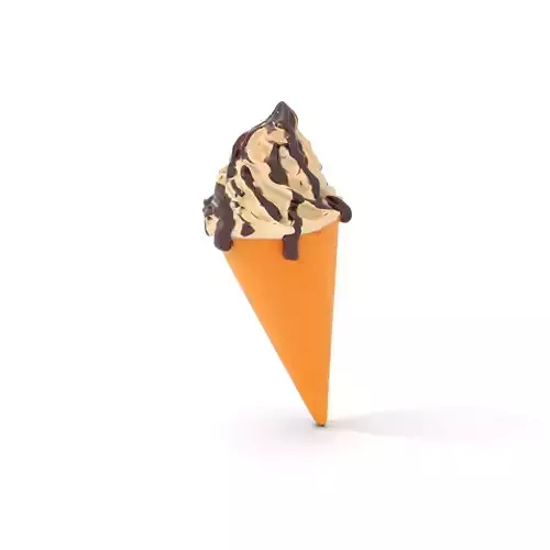 Chocolate Drizzle Ice Cream Cone model pack Low-poly 3D model 6