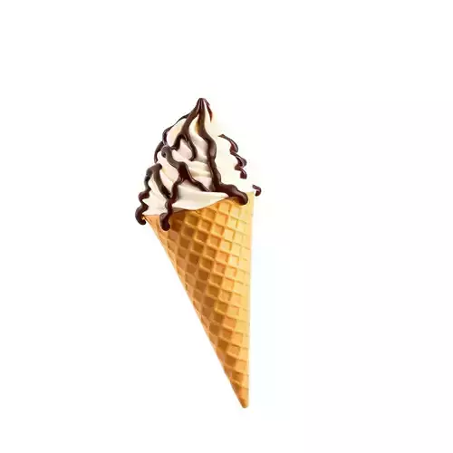 Chocolate Drizzle Ice Cream Cone model pack Low-poly 3D model 2