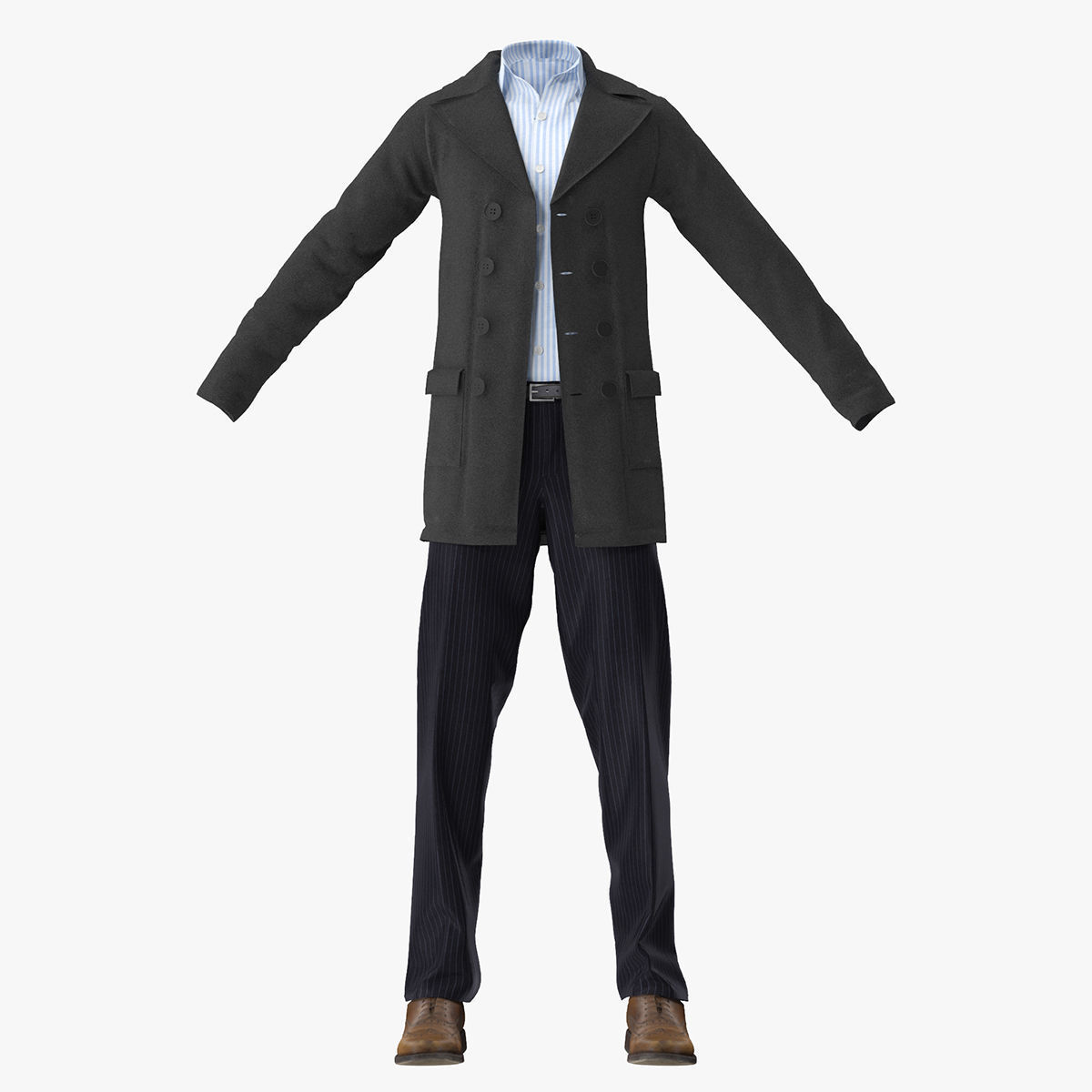 Male Casual Clothes 3D model_8