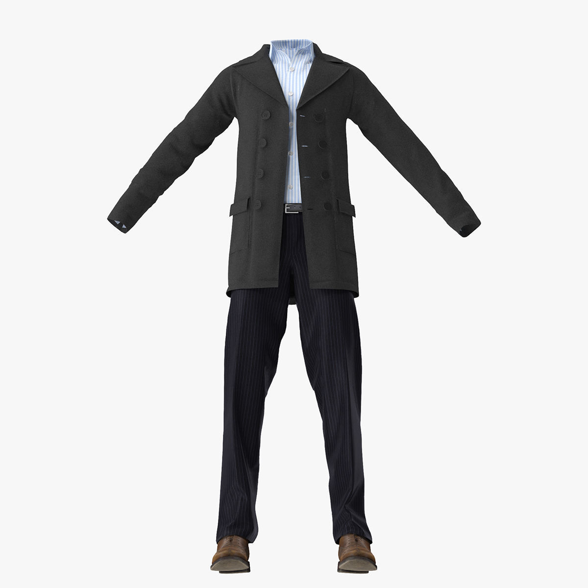 Male Casual Clothes 3D model_4