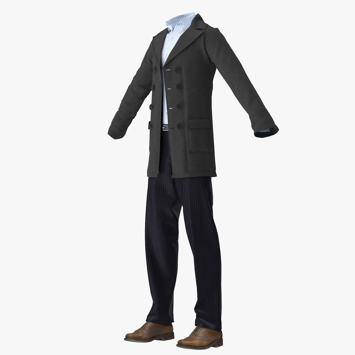 Male Casual Clothes 3D model_5
