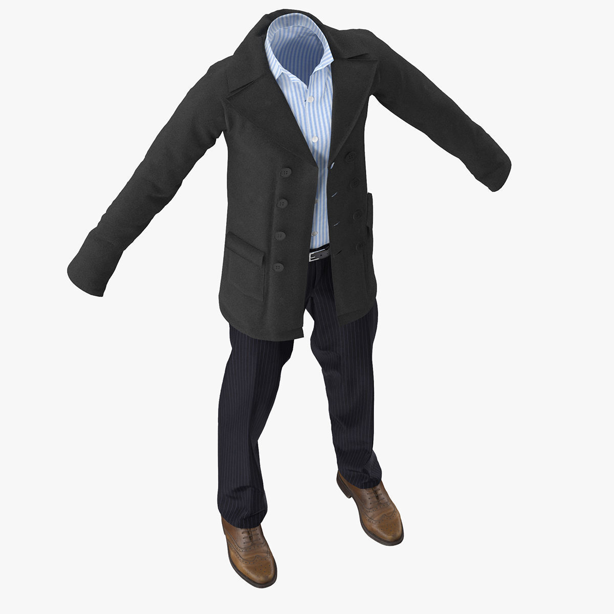 Male Casual Clothes 3D model_3