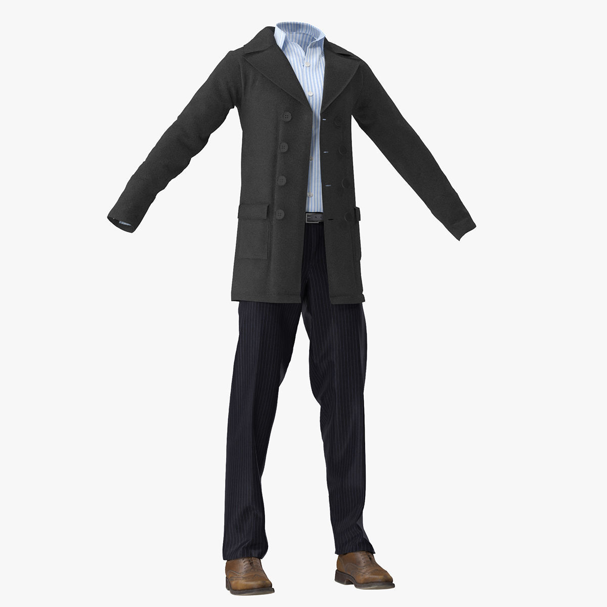 Male Casual Clothes 3D model_1
