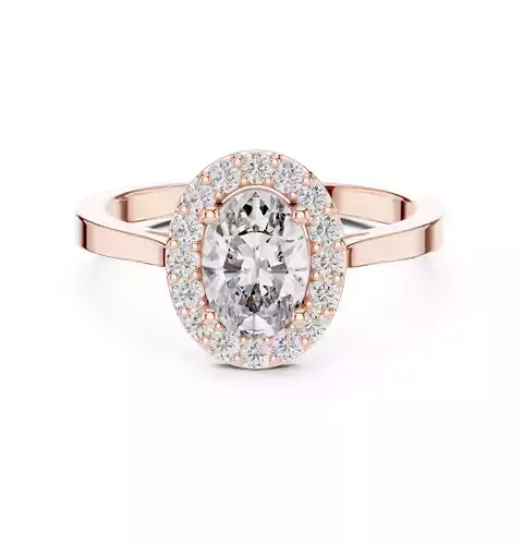 Oval Cut Halo Diamond Engagement Wedding Ring 3DM STL Video