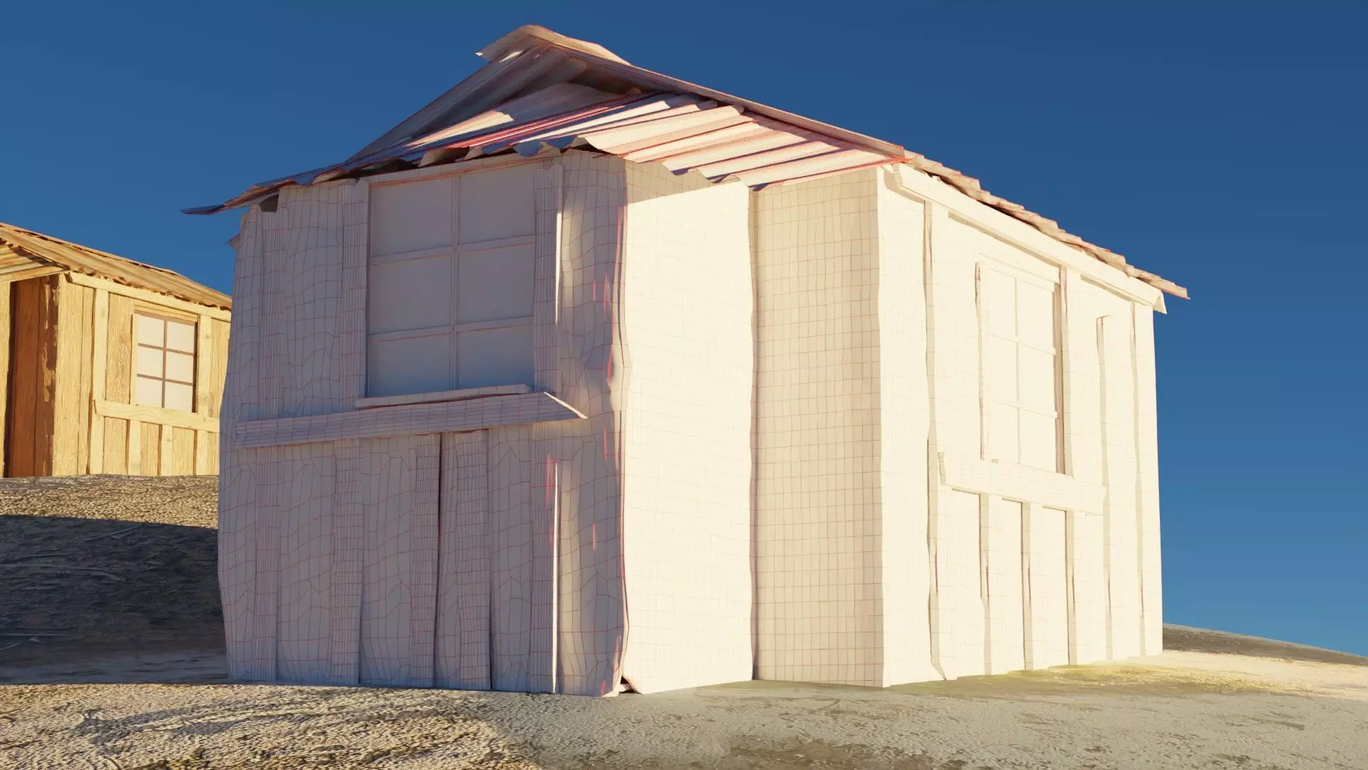 Old wooden cottage 3d model 3D model_12