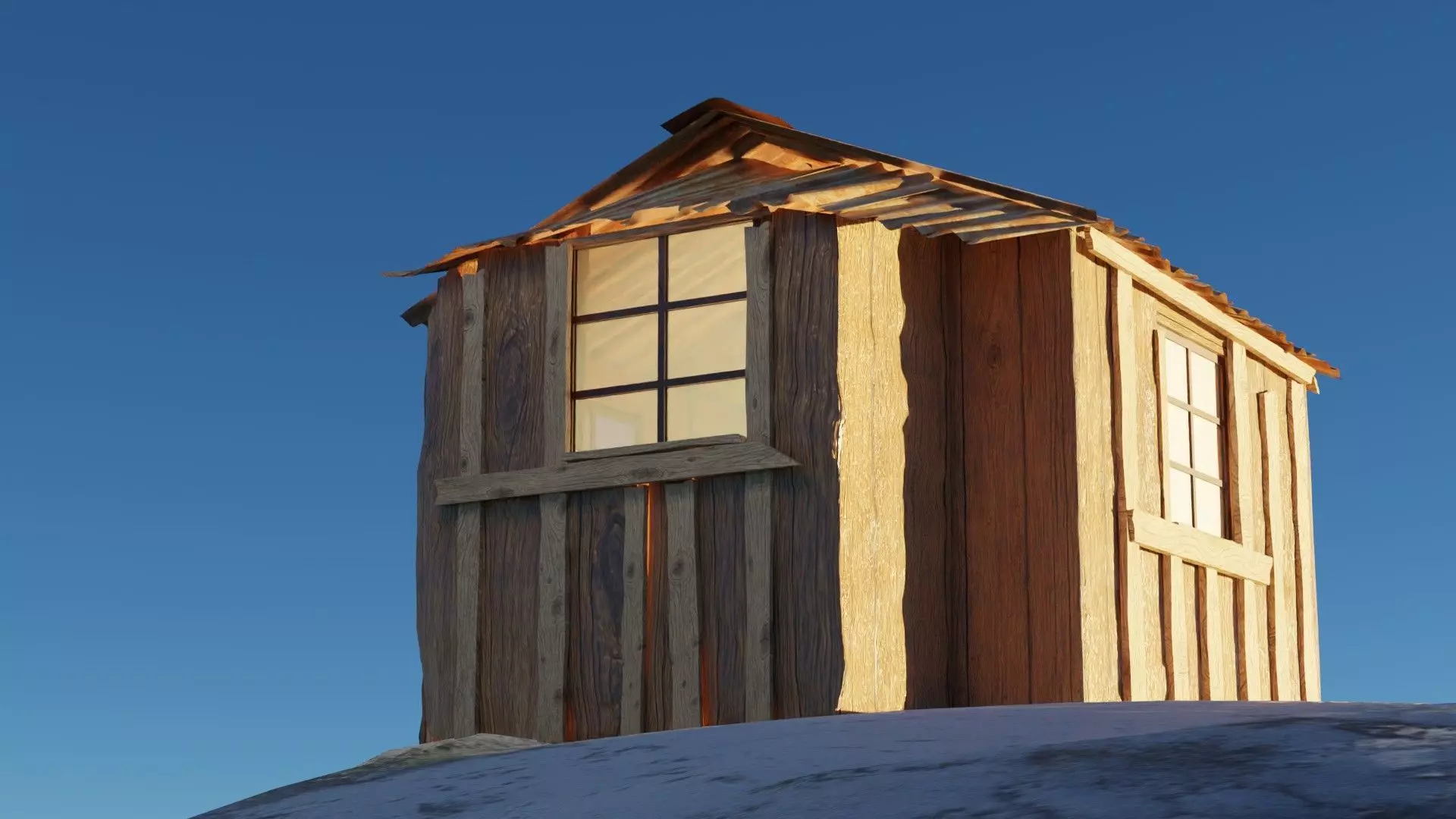 Old wooden cottage 3d model 3D model_2