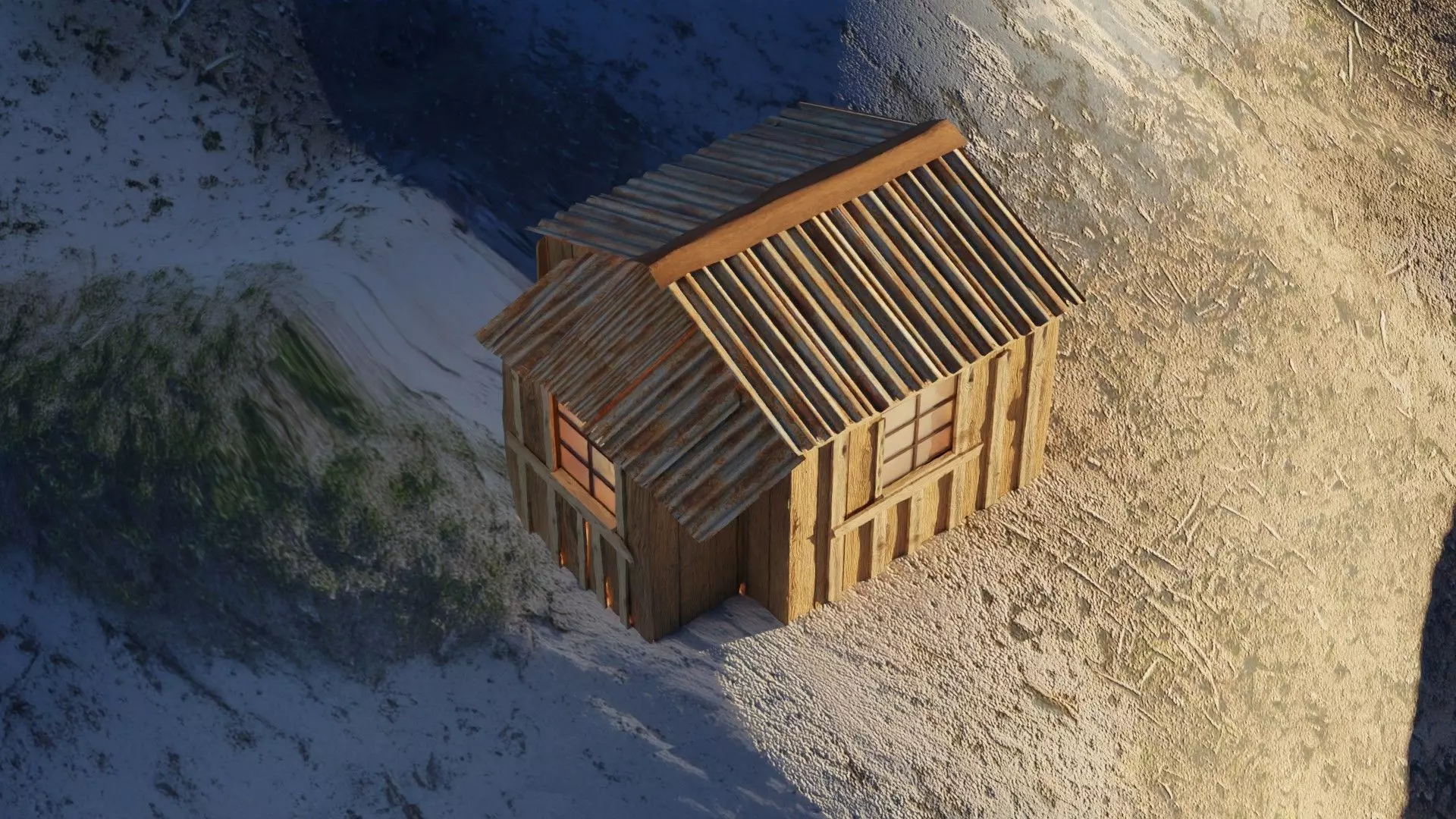 Old wooden cottage 3d model 3D model_9