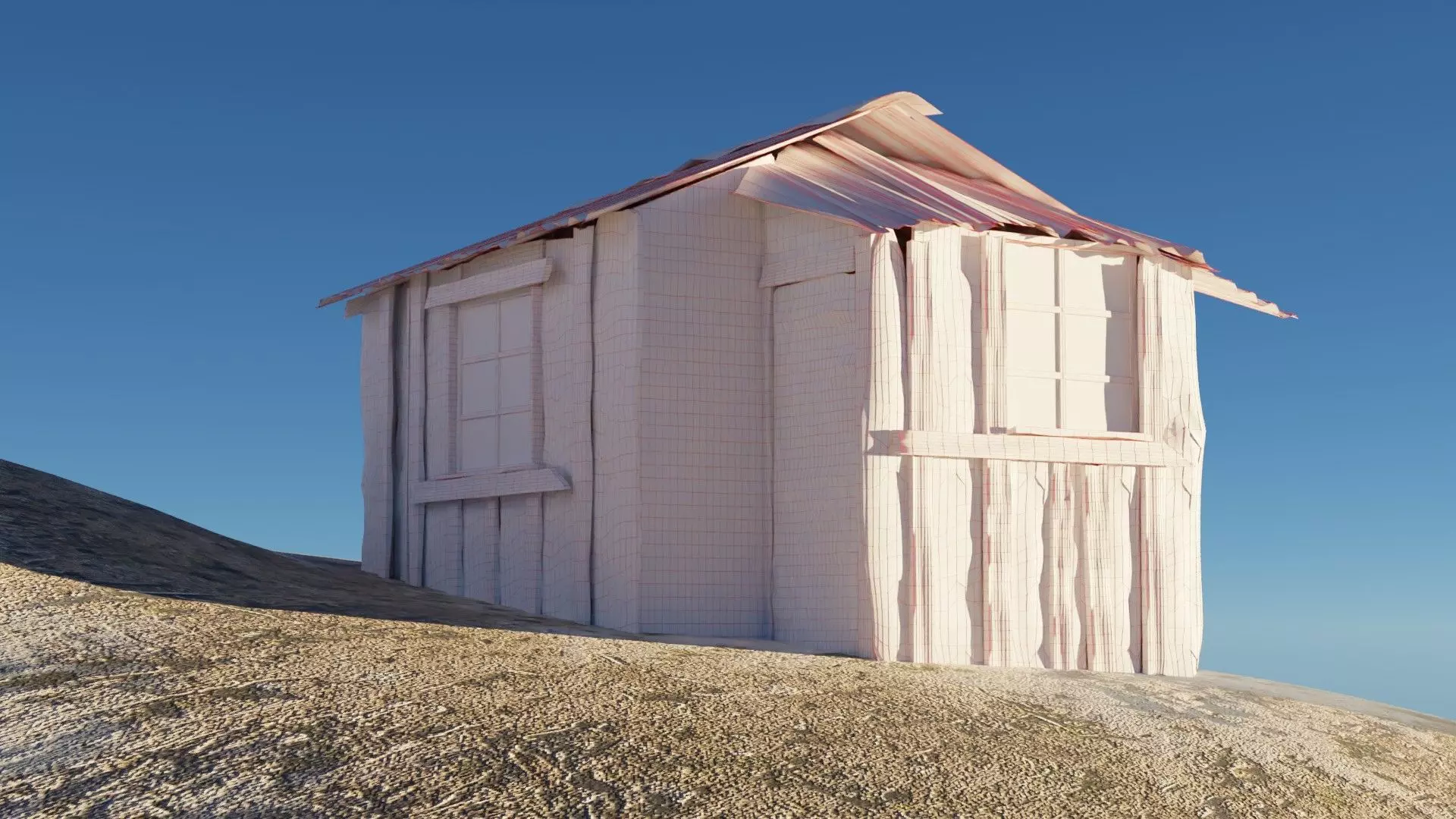 Old wooden cottage 3d model 3D model_11