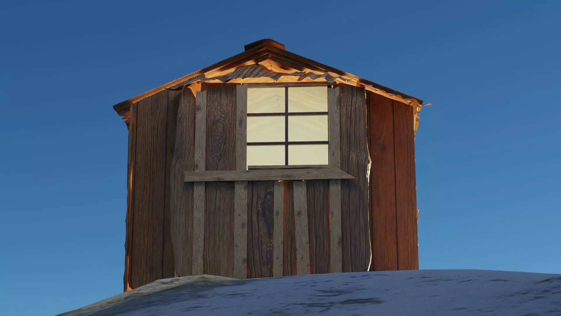 Old wooden cottage 3d model 3D model_3