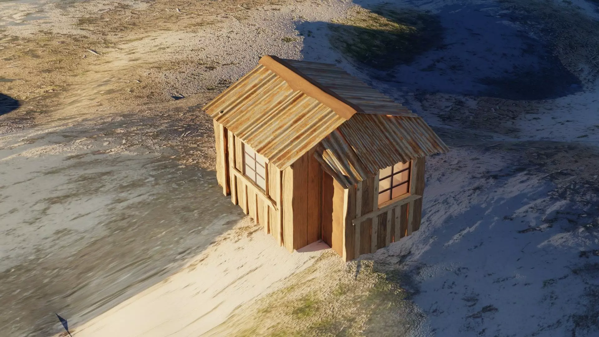Old wooden cottage 3d model 3D model_8
