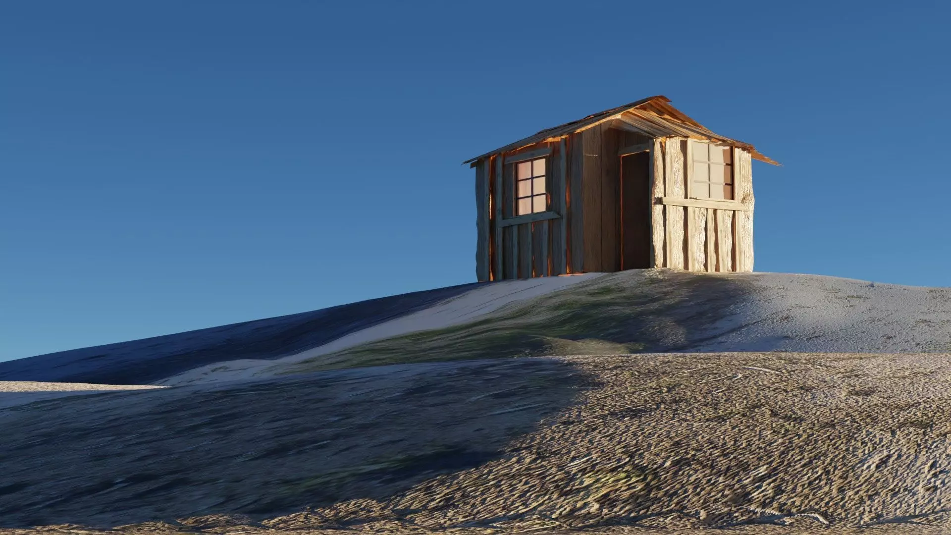 Old wooden cottage 3d model 3D model_10