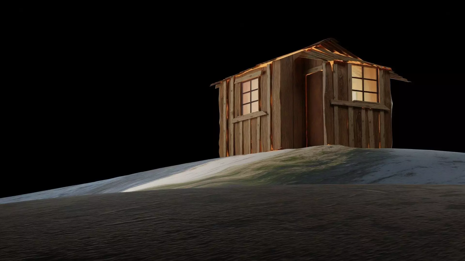 Old wooden cottage 3d model 3D model_0