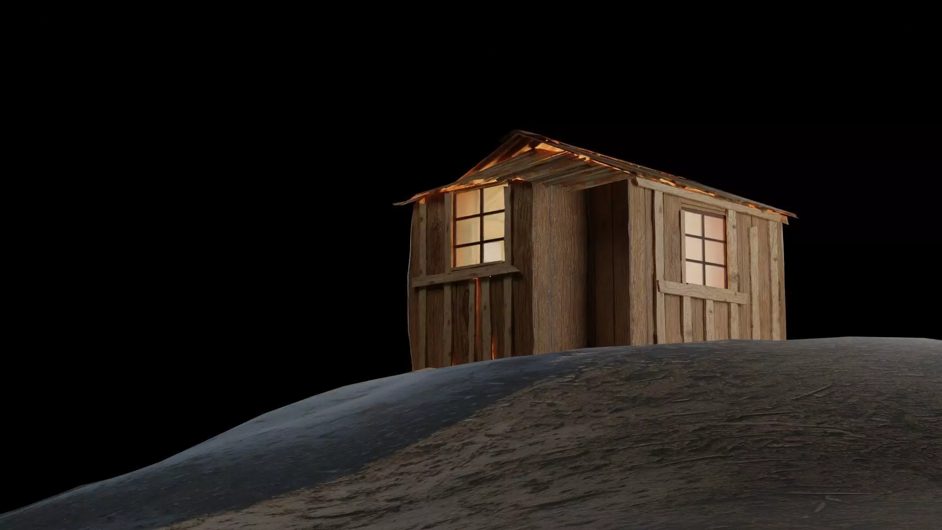 Old wooden cottage 3d model 3D model_1