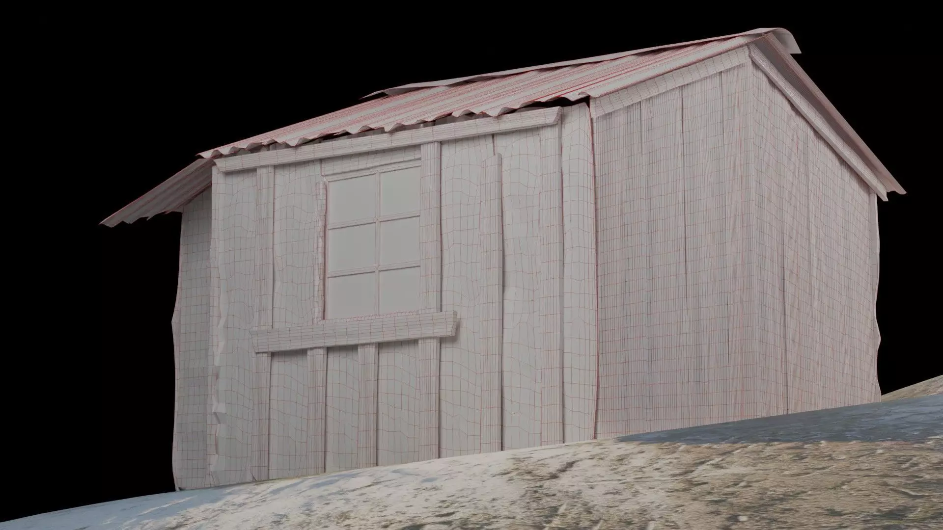 Old wooden cottage 3d model 3D model_13