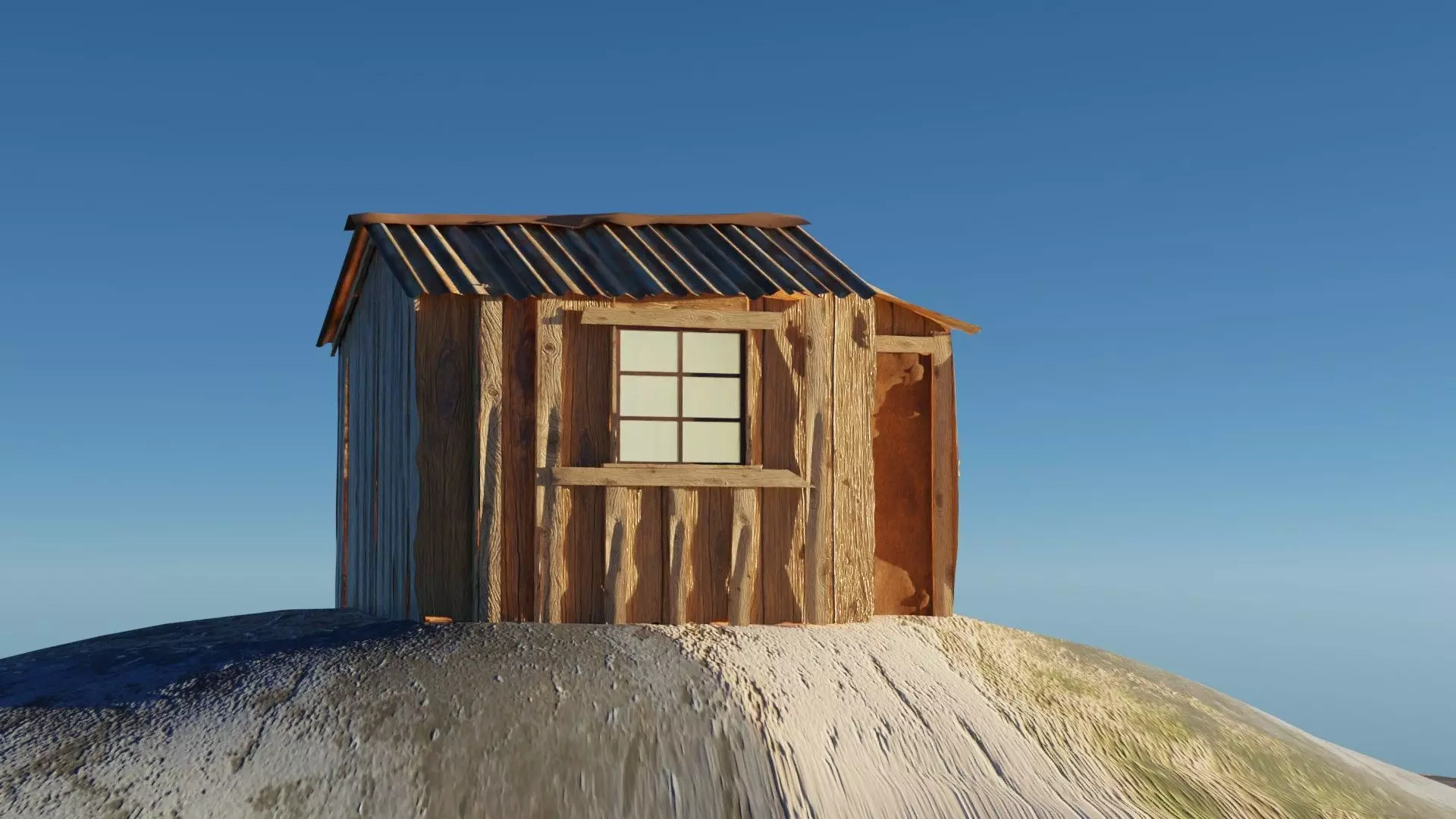 Old wooden cottage 3d model 3D model_6